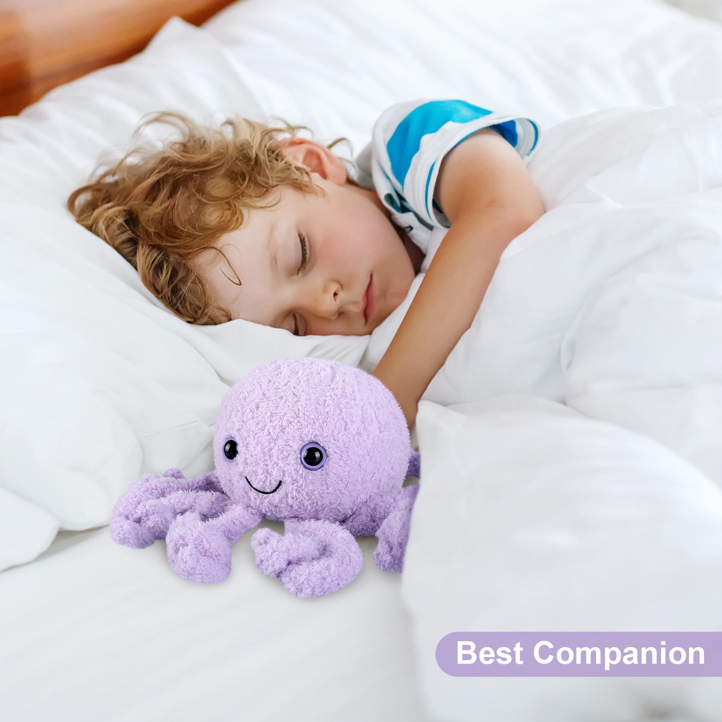 Microwavable & Coolable Octopus Plush, Lavender Octopus Stuffed Animals, Microwave Heating Pad Stuffed Animals for Cramps & Pain