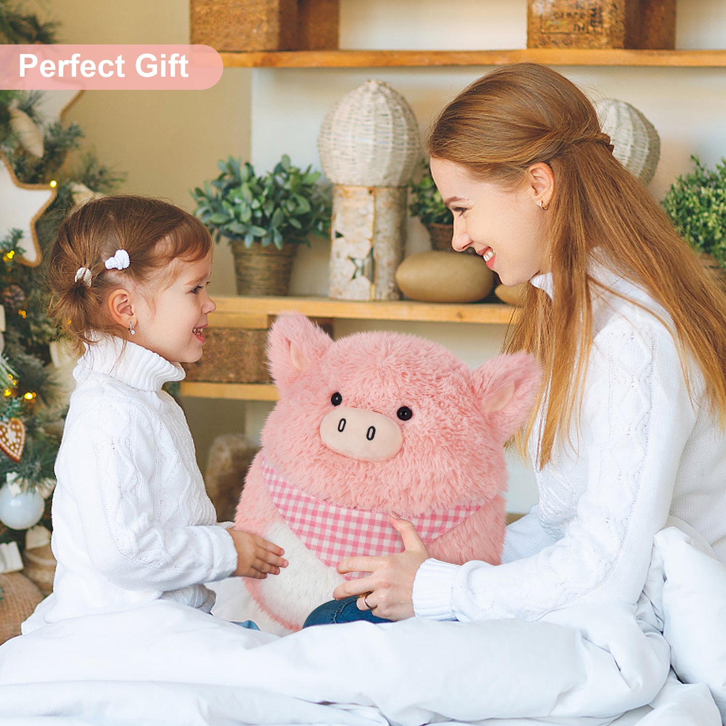 13 inch Squishy Pig Plush Pillow, Soft Kawaii Plush Toy for Kids, Birthday Gifts Girls Boys, Cute Bedroom Decor & Anxiety Relief