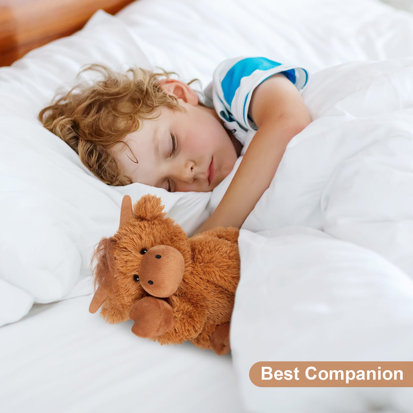 Suzzipals highland cow stuffed animal heating pad