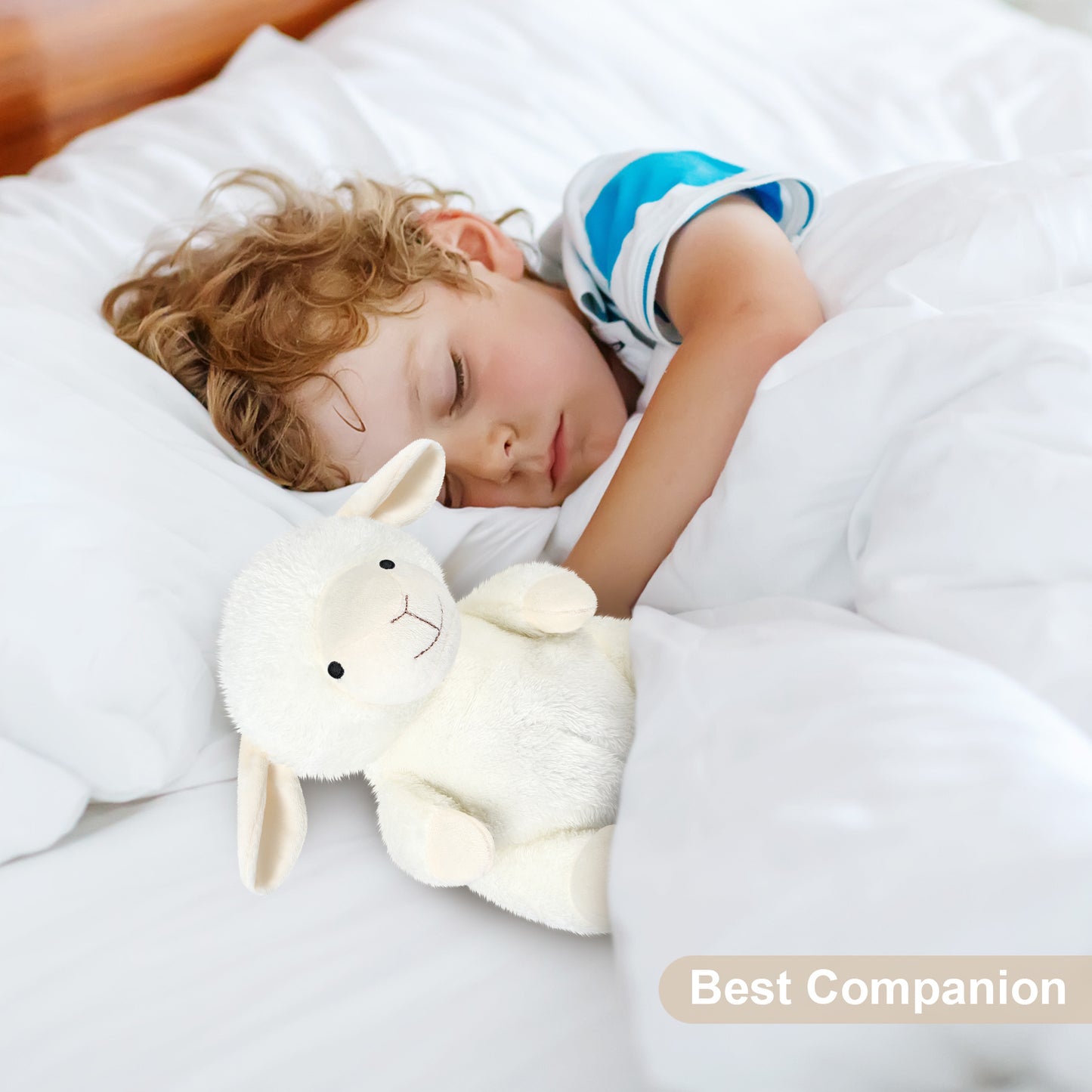 Suzzipals Heatable & Coolable Lamb Stuffed Animal, Microwave Heating Pad Stuffed Animal for Cramps & Pain