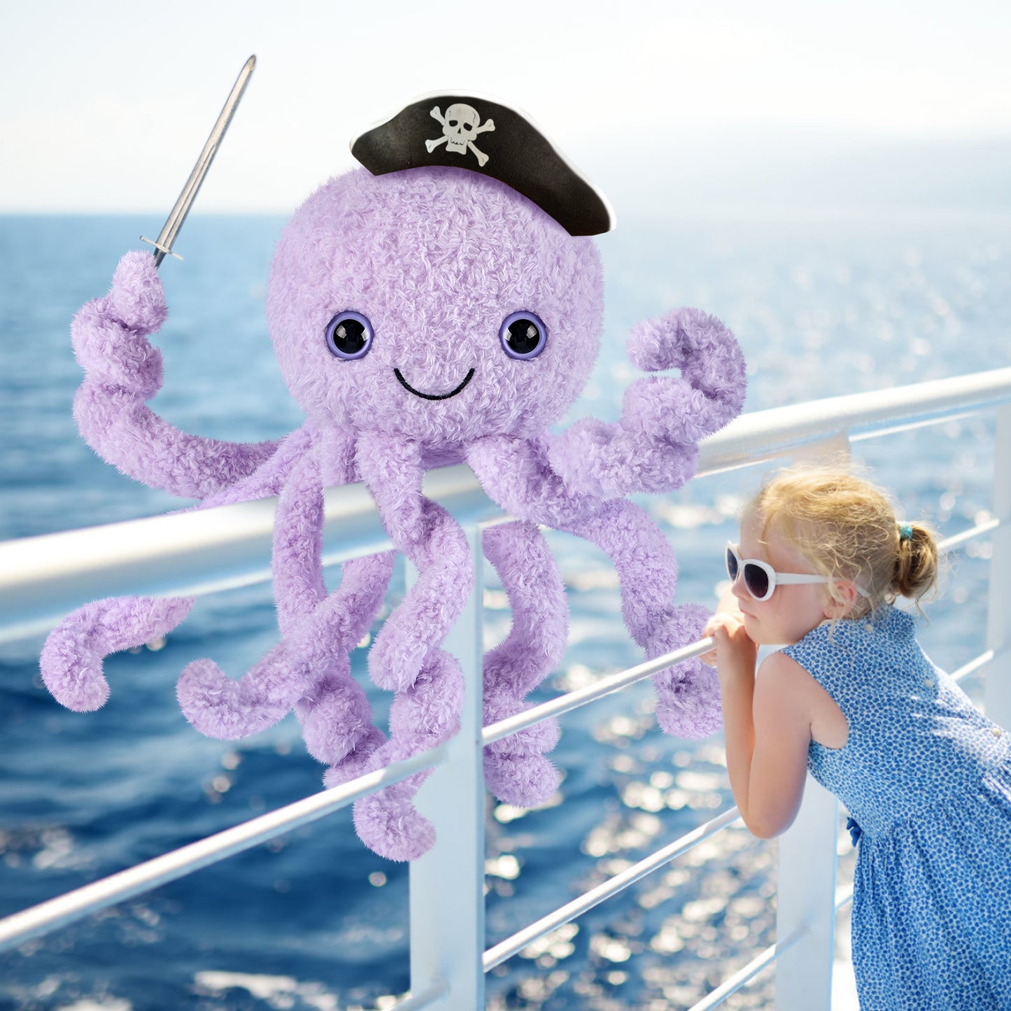 Microwavable & Coolable Octopus Plush, Lavender Octopus Stuffed Animals, Microwave Heating Pad Stuffed Animals for Cramps & Pain