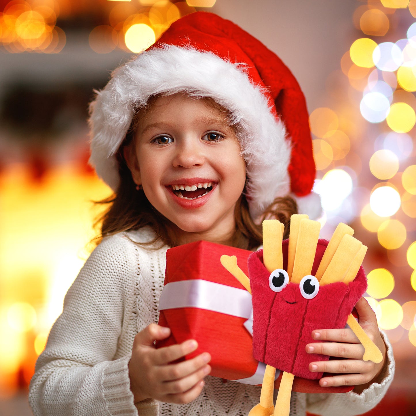 Heatable & Coolable French Fries Plush, Microwavable Heating Pad Stuffed Animal