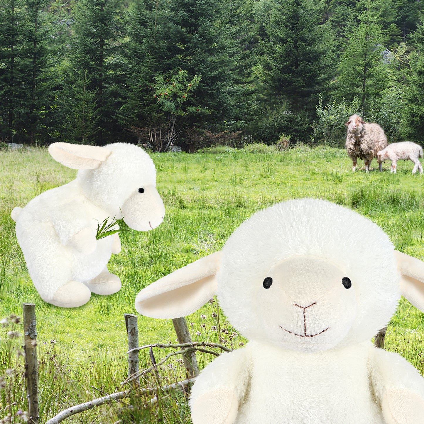 Suzzipals Heatable & Coolable Lamb Stuffed Animal, Microwave Heating Pad Stuffed Animal for Cramps & Pain