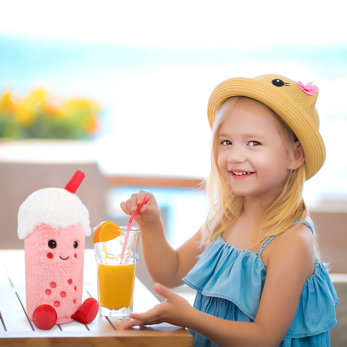 Heatable & Coolable Bubble Tea Heating Pad Microwave Stuffed Animal