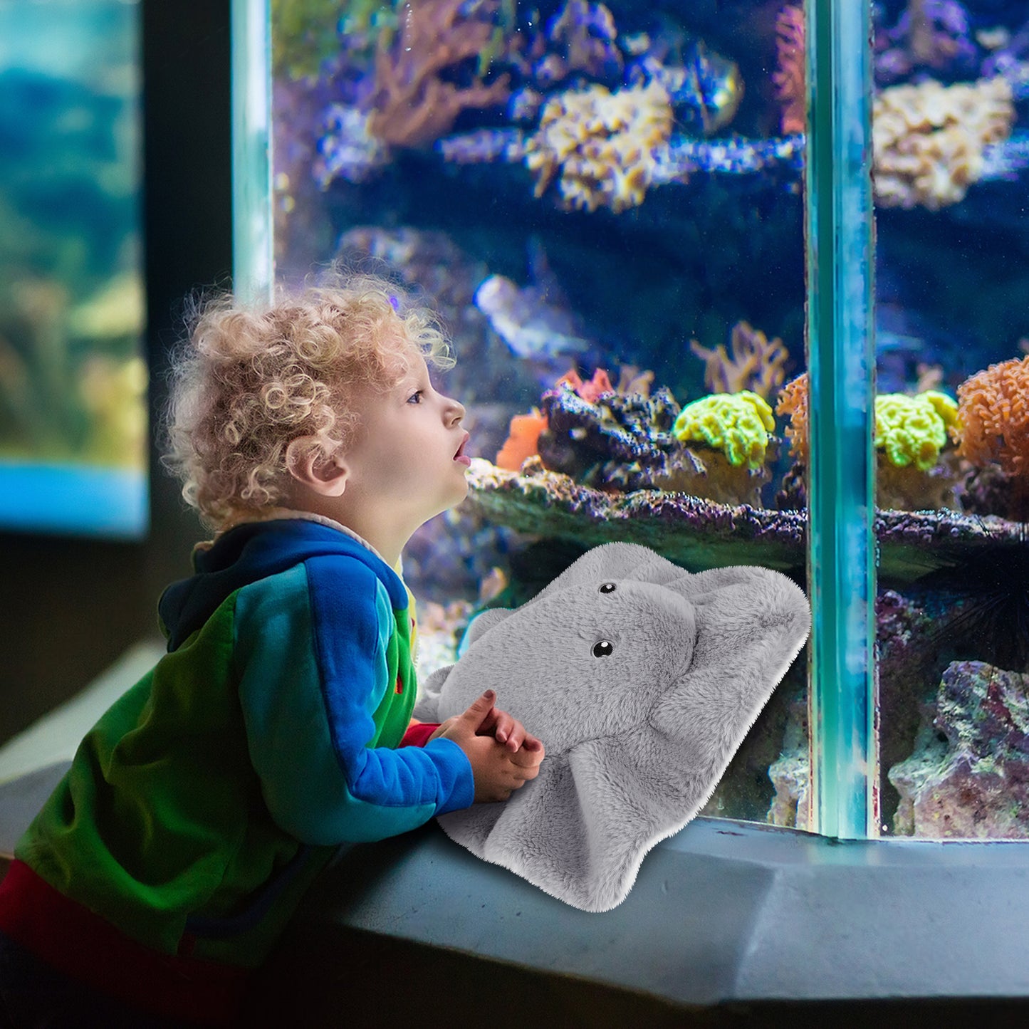 Heatable & Coolable Stingray Plush, Microwave Heating Pad Animal for Cramps & Pain