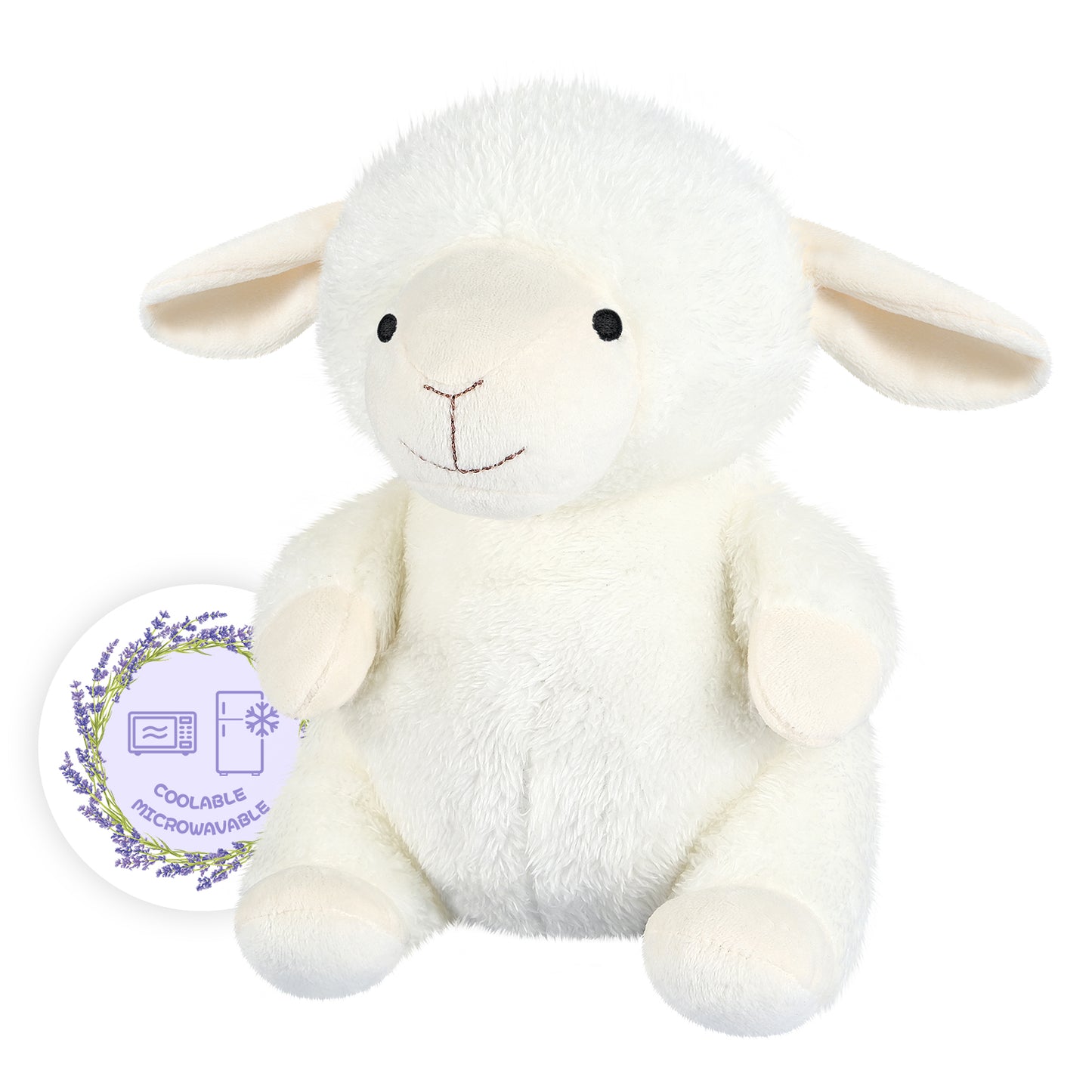Suzzipals Heatable & Coolable Lamb Stuffed Animal, Microwave Heating Pad Stuffed Animal for Cramps & Pain