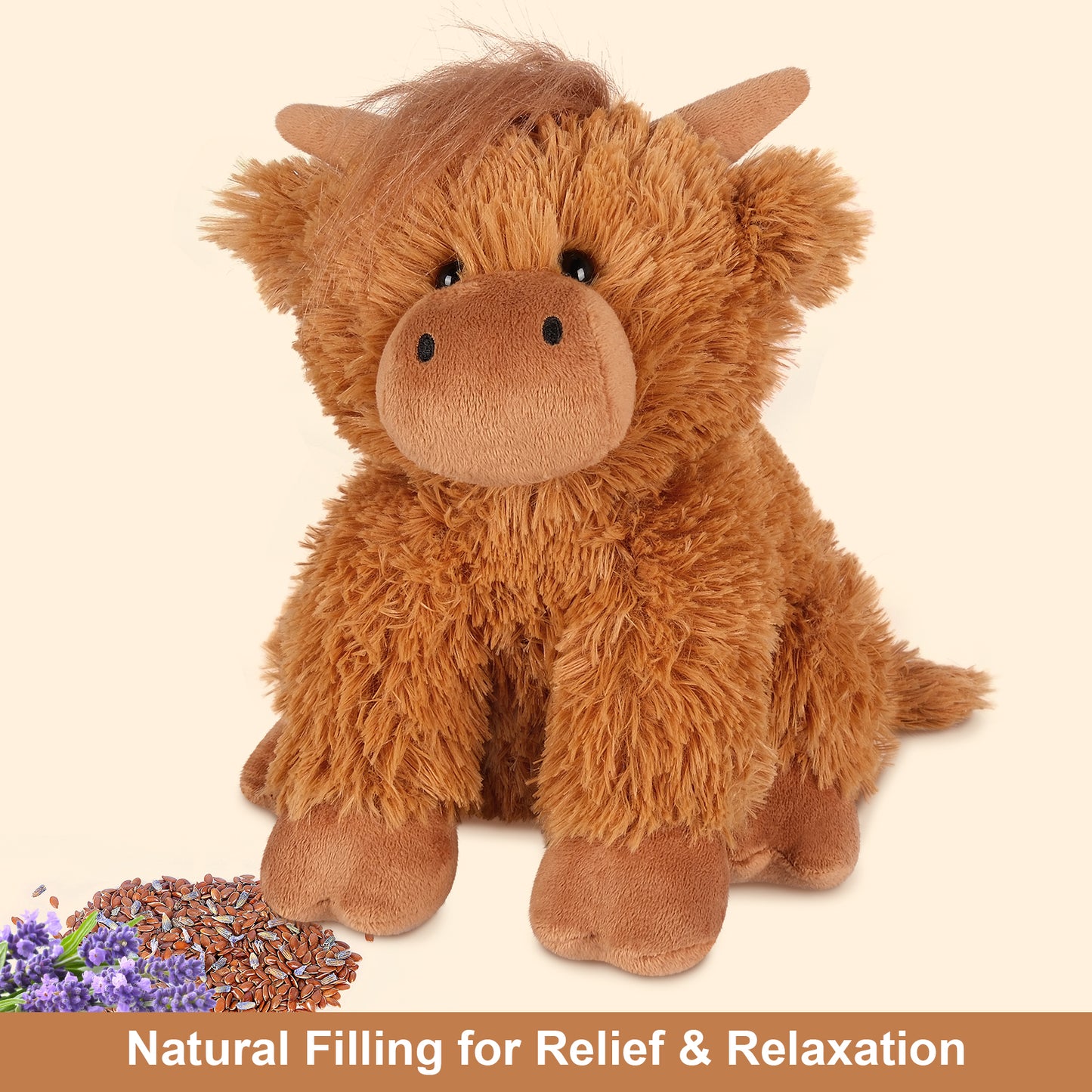 Suzzipals highland cow stuffed animal heating pad