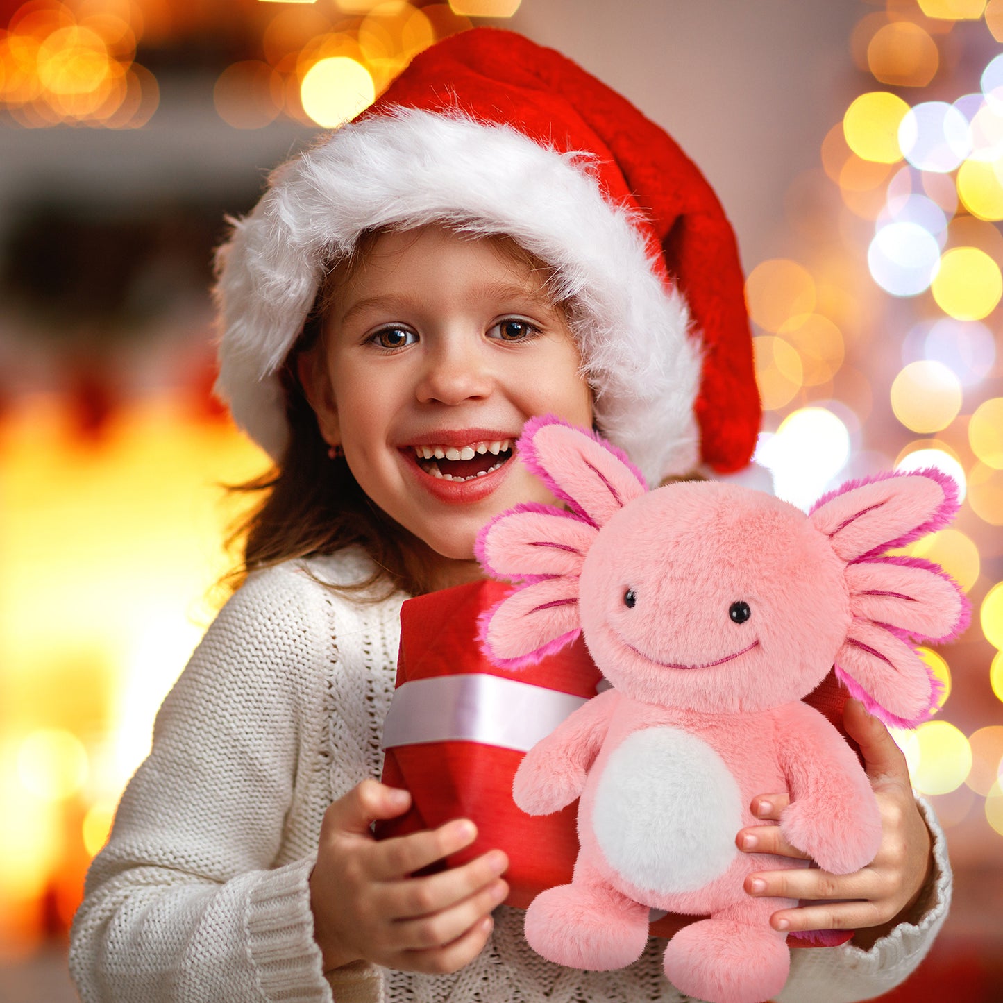 Suzzipals Heatable Coolable Axolotl Plush, Microwave Heating Pad for Period Cramps and Pain Relief