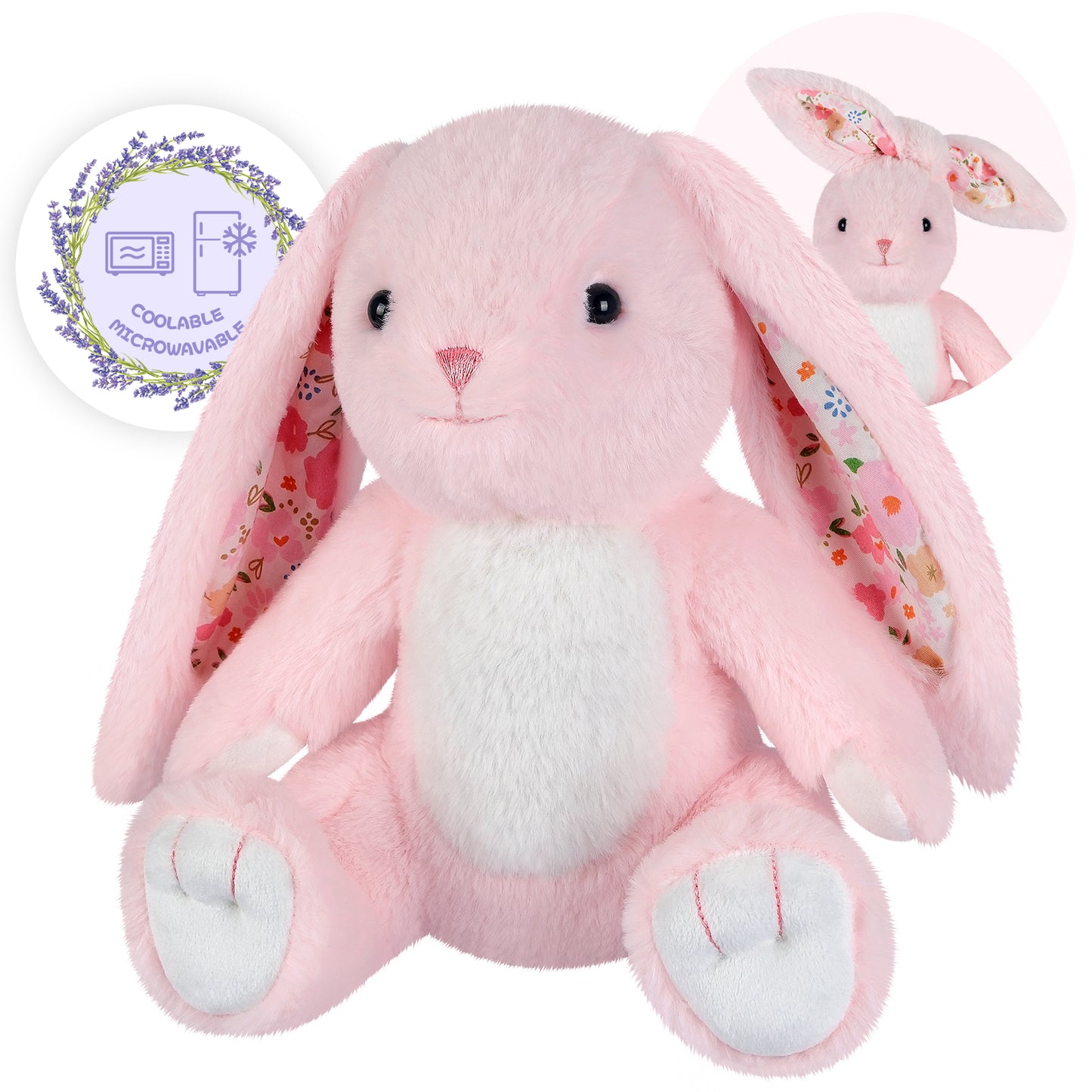 Suzzipals Heatable & Coolable Bunny Stuffed Animal, Microwavable Stuffed Animal Heating Pad for Period Cramps
