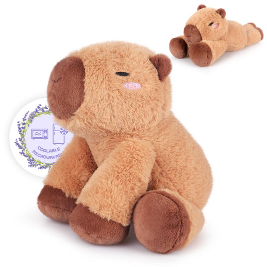 Heatable & Coolable Capybara Plush, Microwave Heating Pad Stuffed Animals Plushies for Soothing & Relaxation, Stuffed Capibara Plush Toys for Stress Relief, Capybara Gifts for Girls & Boy