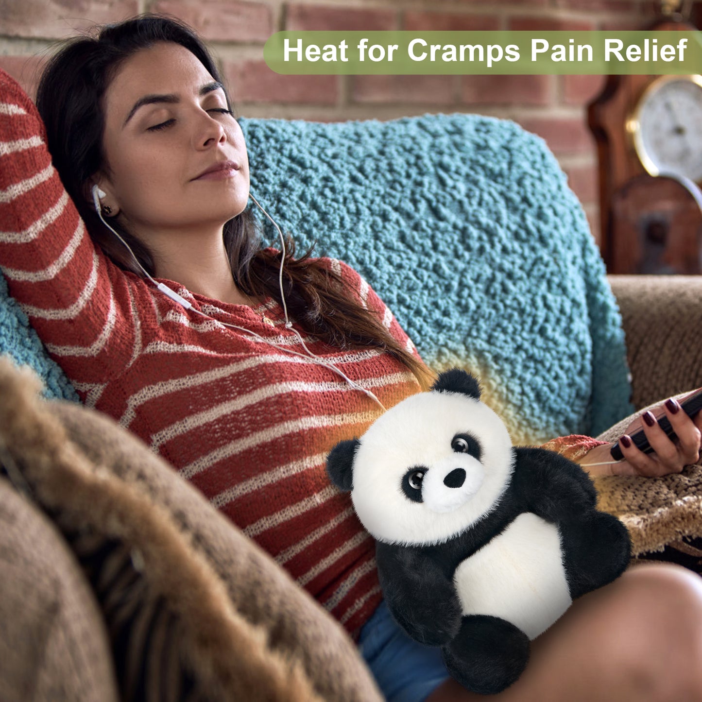 Heatable & Coolable Panda Stuffed Animal, Microwavable Heating Pads for Cramps & Pain, Stuffed Panda Plush for Companion