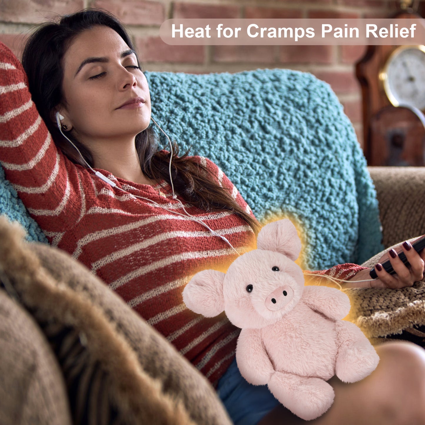 Suzzipals Heatable & Coolable Pig Stuffed Animals, Microwavable Stuffed Animal Heating Pad for Period Cramps