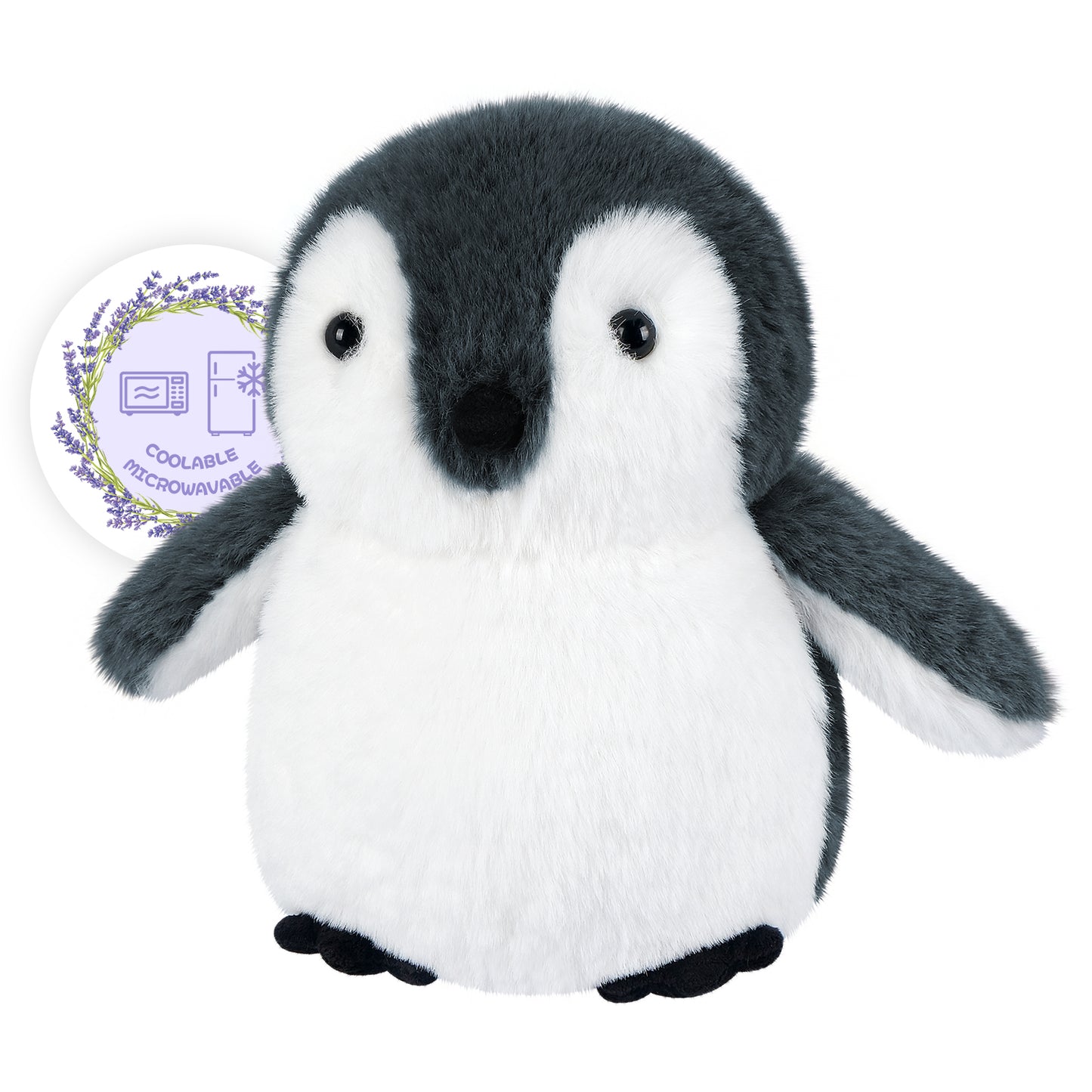 Suzzipals Heatable & Coolable Stuffed Penguin Plush, Penguin Stuffed Animal Microwavable Heating Pad for Period Cramps & Pain Relief