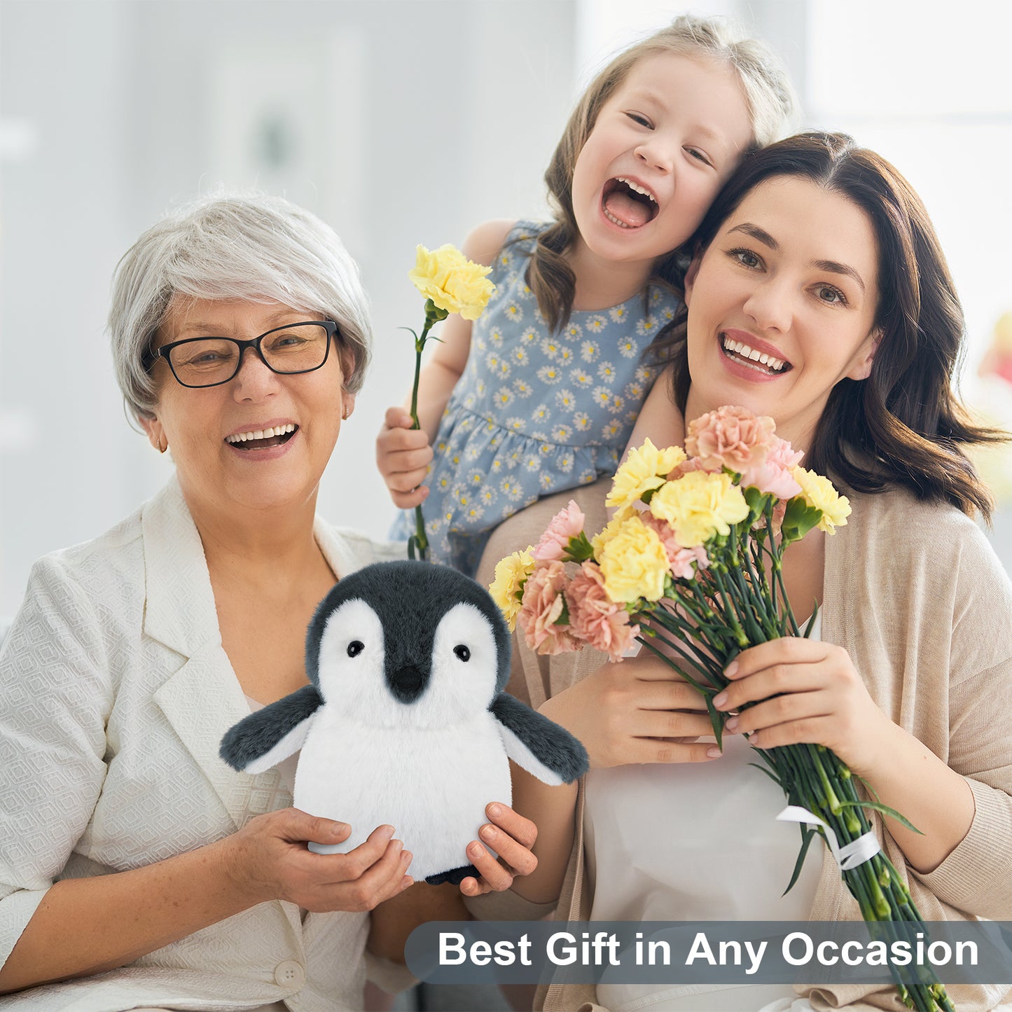 Suzzipals Heatable & Coolable Stuffed Penguin Plush, Penguin Stuffed Animal Microwavable Heating Pad for Period Cramps & Pain Relief