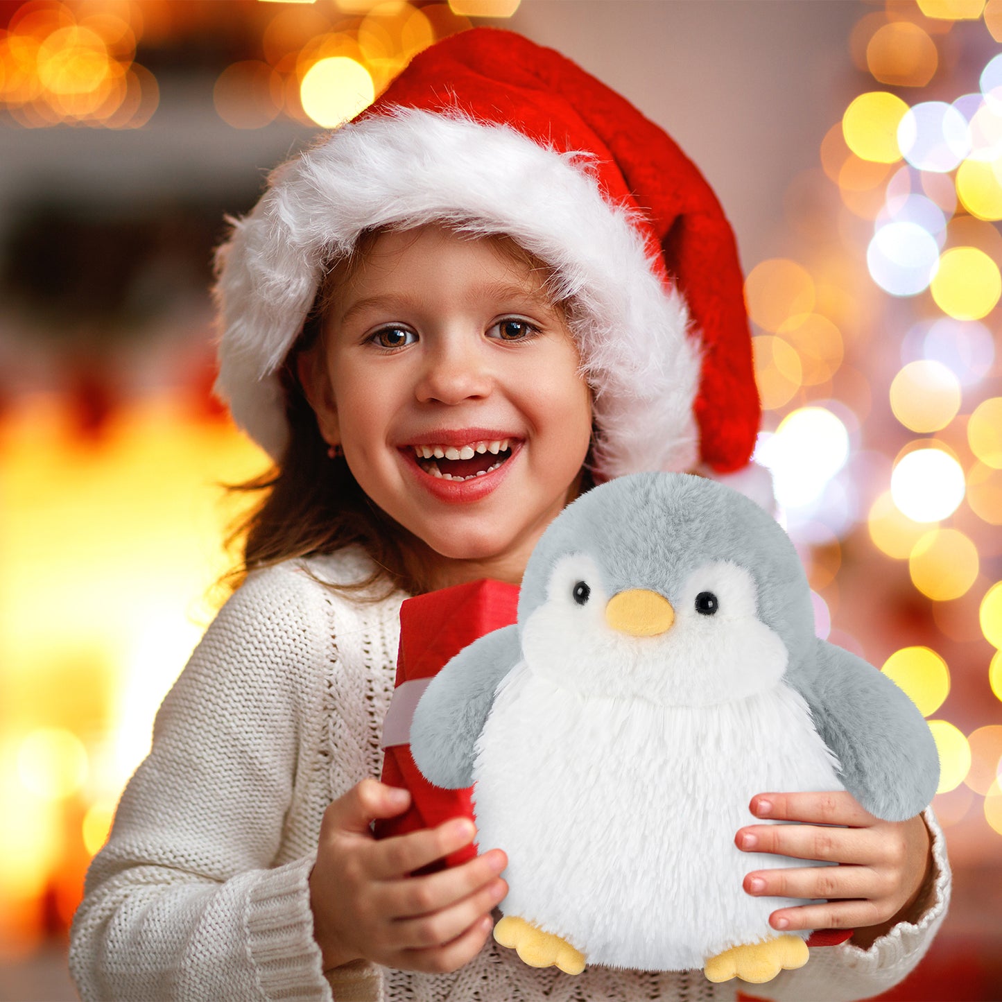 Suzzipals Heatable & Coolable Stuffed Penguin Plush, Microwavable Stuffed Animal Heating Pad for Cramps & Pain Relief