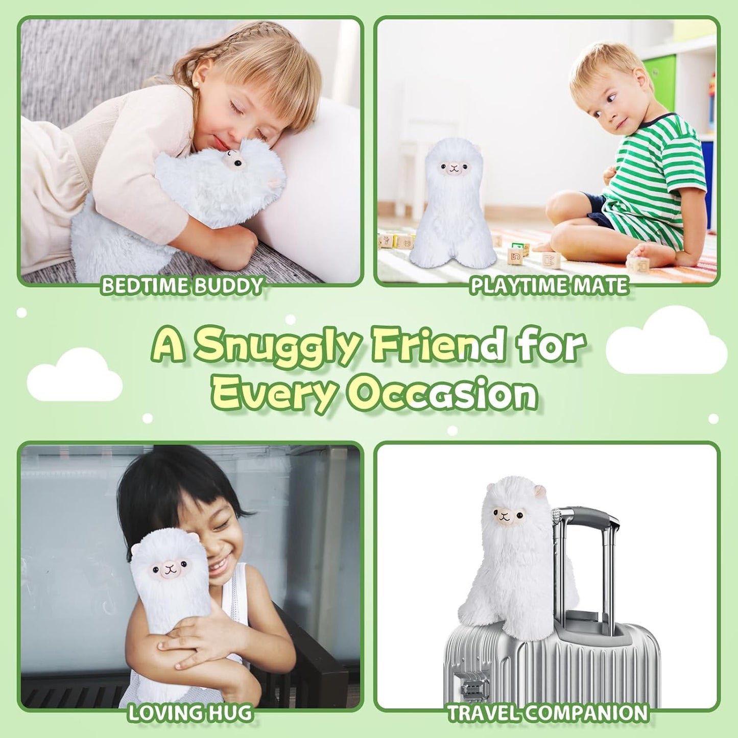 SuzziPals Alpaca Llama Stuffed Animals, Microwavable Stuffed Animals Heating Pads for Cramps, Anxiety & Stress Relief, Cuddly Alpaca Stuffed Animals, Llama Plush Toys for Kids, Plushies Llama Gifts