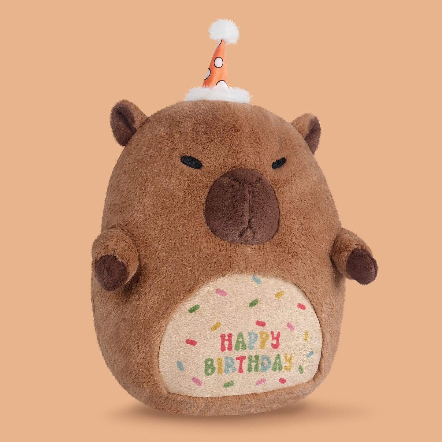 17" Happy Birthday Capybara Plush Pillows, Squish Capybara Stuffed Animals