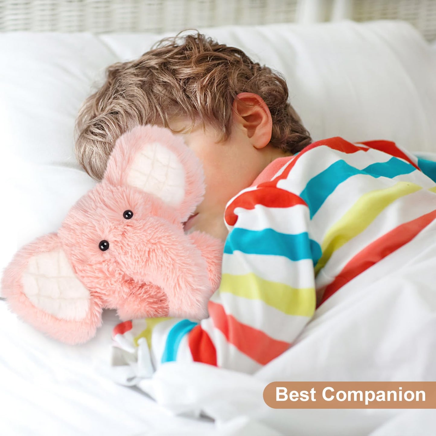 SuzziPals Heatable & Coolable Pink Elephant Plushie, Microwavable Heating Pad, Stress & Discomfort Relief, Lavender Scented Toy