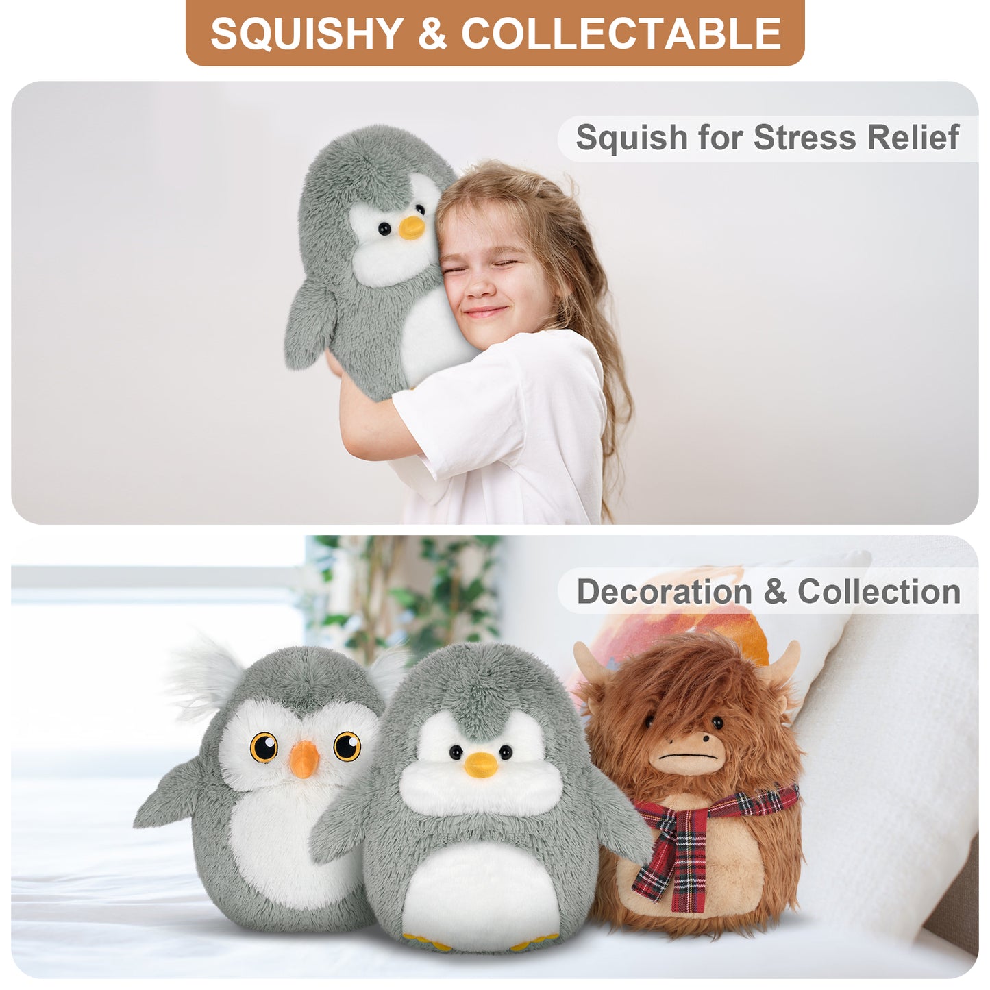 13 inch Penguin Plush Pillows, Cute Stuffed Animals Plush Toys