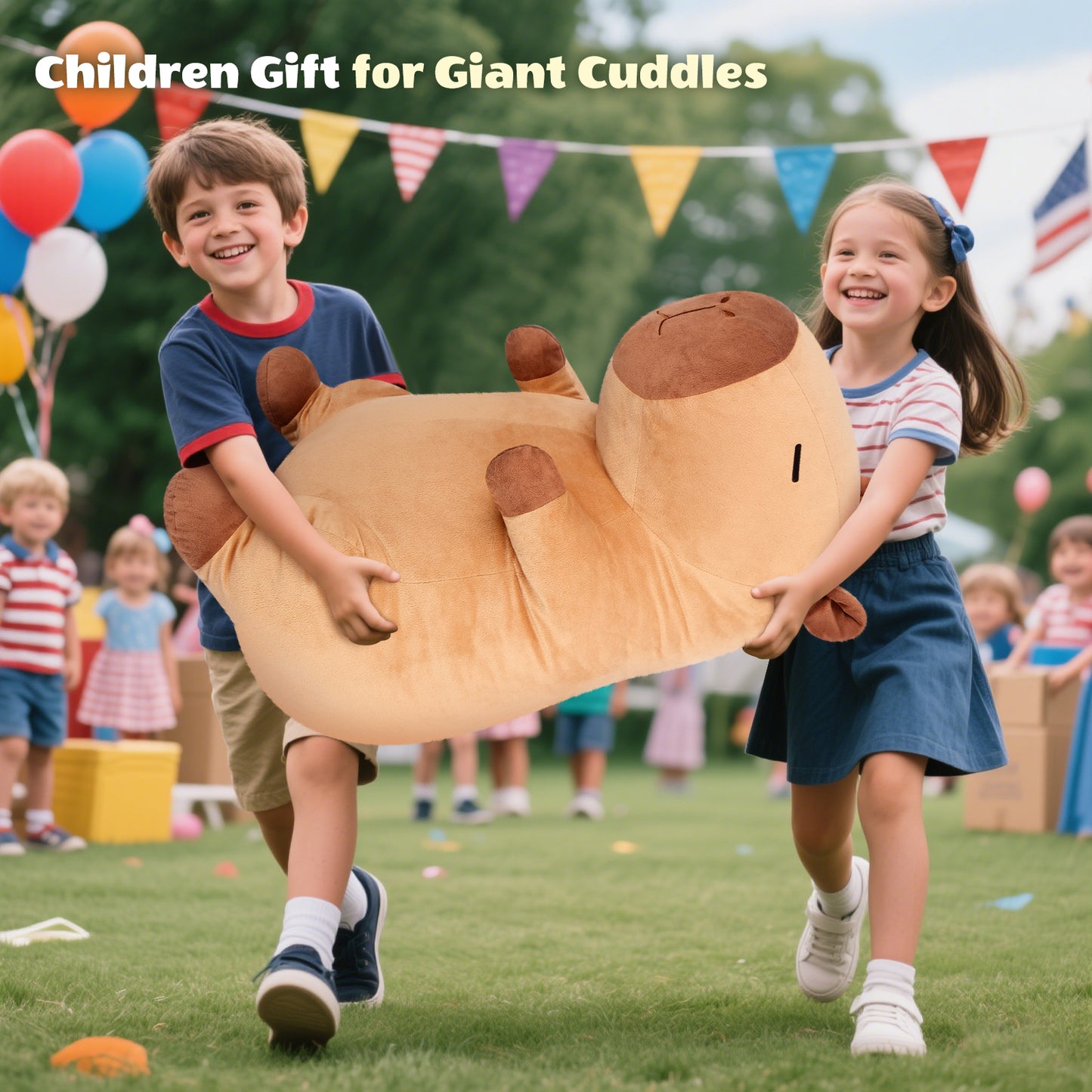 SuzziPals Giant Capybara Plush 30", Jumbo Soft Capybara Stuffed Animal, Giant Plush Toys Hugging Pillow for Stress Relief & Sleep Aid, Huge Cuddly Capibara Plushie Gift for Kids Adults