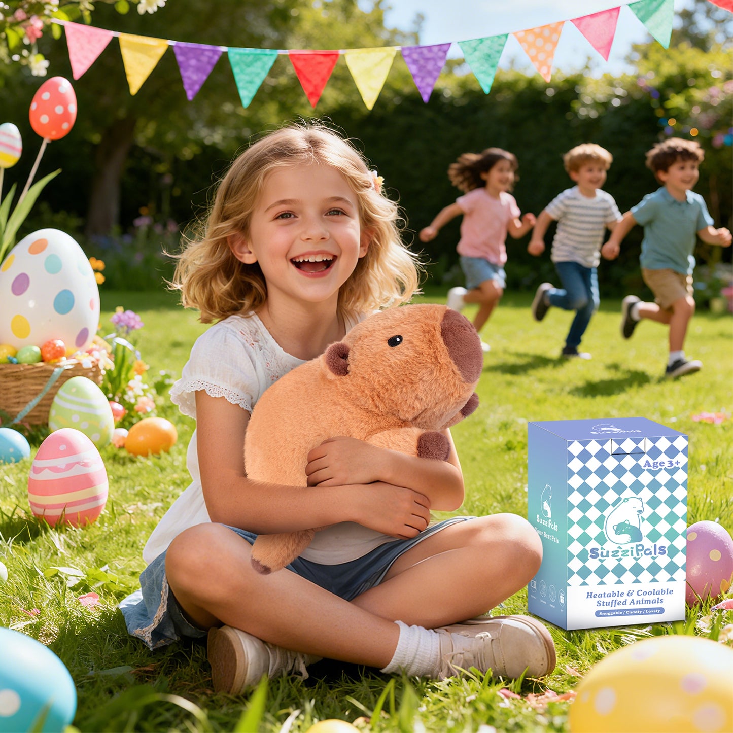 SuzziPals Heatable & Coolable Cute Capybara Plush, Microwave Heating Pad Stuffed Animals for Soothing & Relaxation, Stuffed Capibara Plush Toys for Stress Relief, Capybara Gifts for Girls & Boy