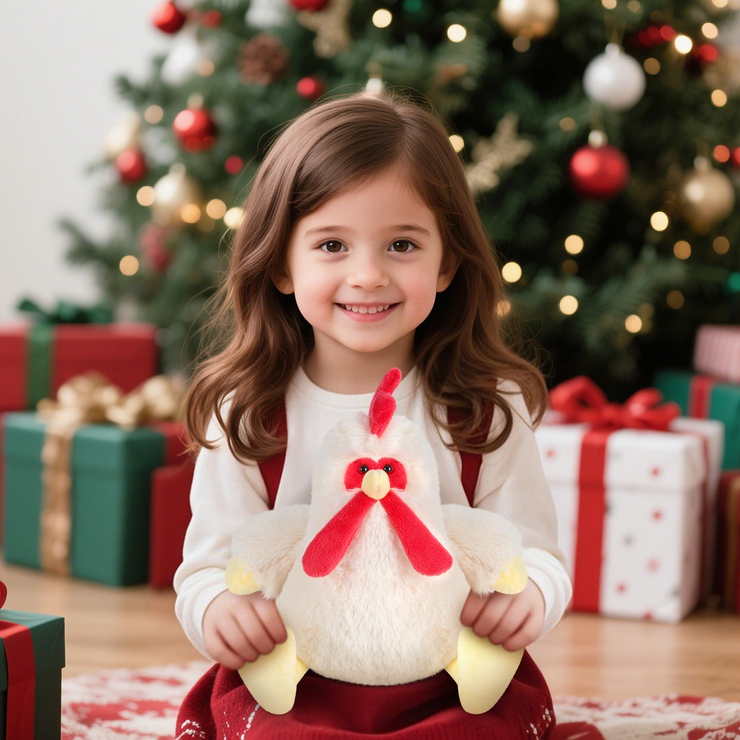 SuzziPals Chicken Stuffed Animal, Microwavable Stuffed Animals Heating Pad for Period Cramps, Cuddly Chicken Plush Toys for Warmth & Comfort, Rooster Plushies Gifts for Adults Kids