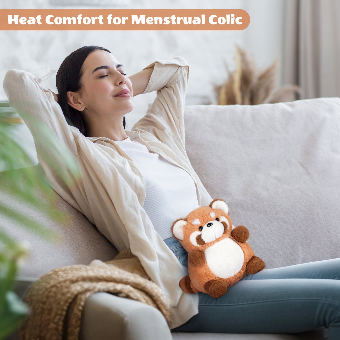 SuzziPals Heatable & Coolable Red Panda Stuffed Animal, Heating Pad Microwavable for Soothing & Relaxation, Lavender Scented Red Panda Plush Toy for Stress Relief, Red Pandas Gifts for Kids & Adults
