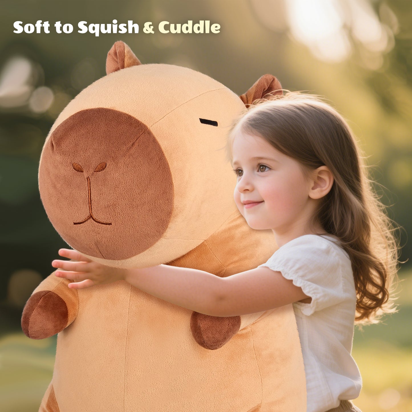SuzziPals Giant Capybara Plush 30", Jumbo Soft Capybara Stuffed Animal, Giant Plush Toys Hugging Pillow for Stress Relief & Sleep Aid, Huge Cuddly Capibara Plushie Gift for Kids Adults