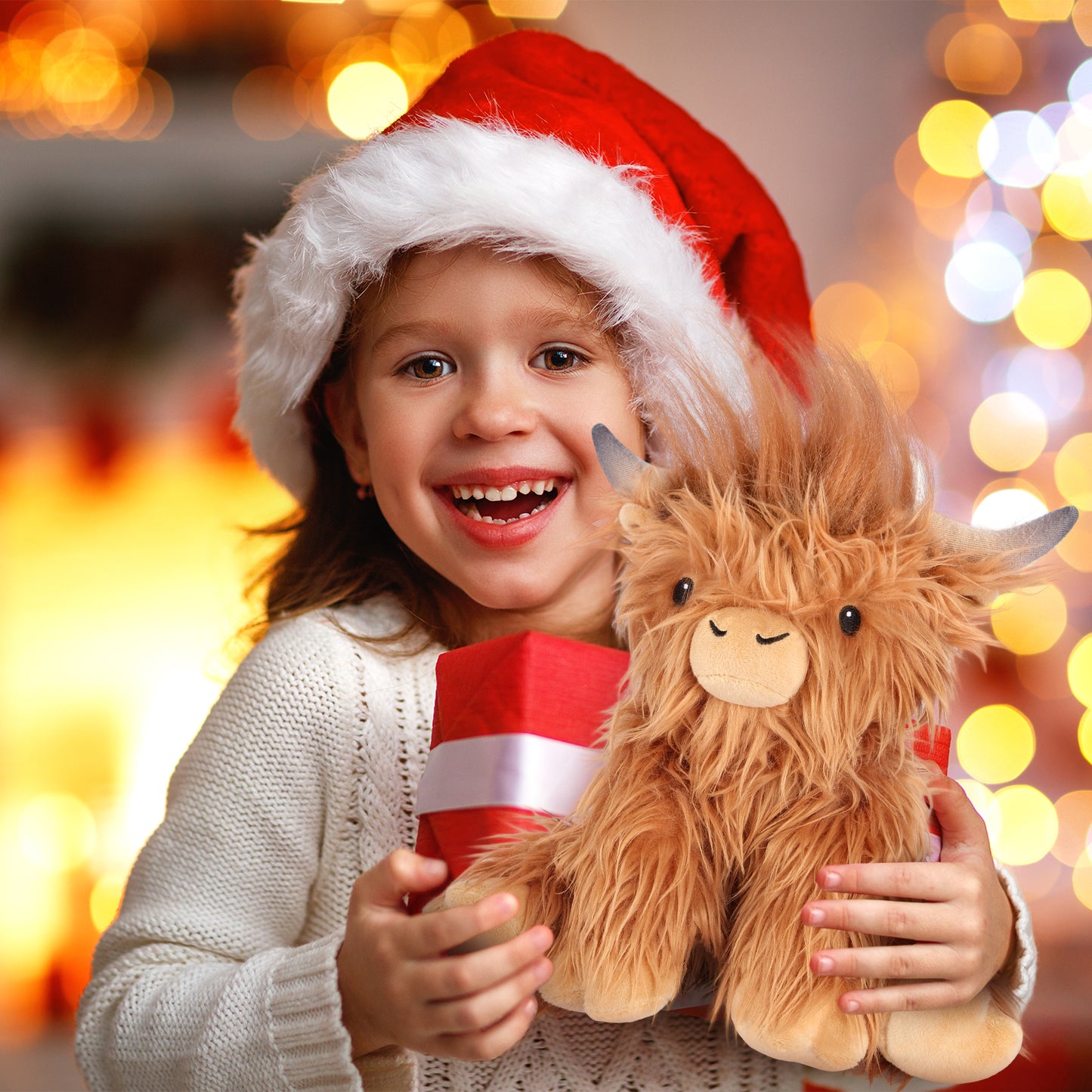 SuzziPals Heatable & Coolable Highland Cow Stuffed Animal, Microwavable Stuffed Animals Heating Pad for Period DIscomfort, Cuddly Cattle Stuffed Animal for Warmth & Comfort, Highland Cow Gifts for kid