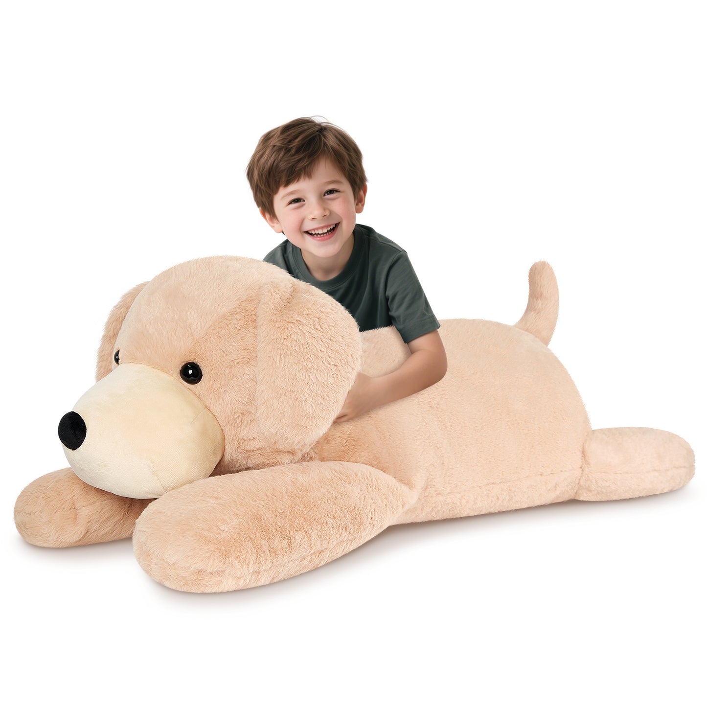 SuzziPals 43 inch Golden Retriever Giant Dog Stuffed Animal, Lifelike Jumbo Dog Plush for Stress Relief & Companion, Extra Soft Large Stuffed Animals, Big Plushies Gifts for Kids Adults