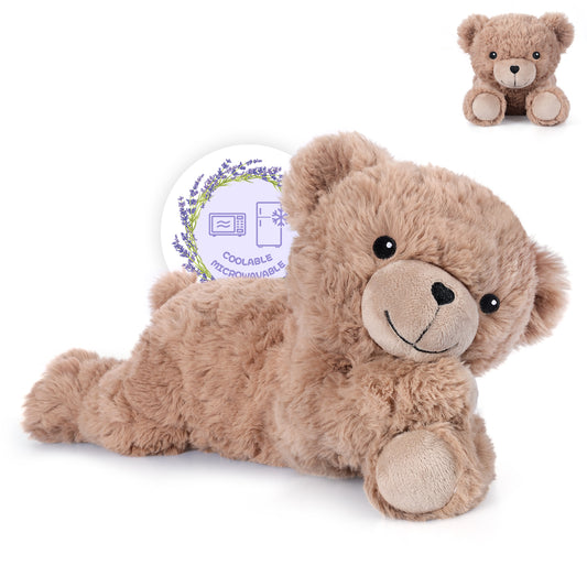 SuzziPals Heatable & Coolable Brown Teddy Bear Stuffed Animal, Microwavable Stuffed Animal Heating Pad for Period Discomfort, Stuffed Teddy Bear Plush for Warmth & Comfort, Brown Bear Gifts for Kid