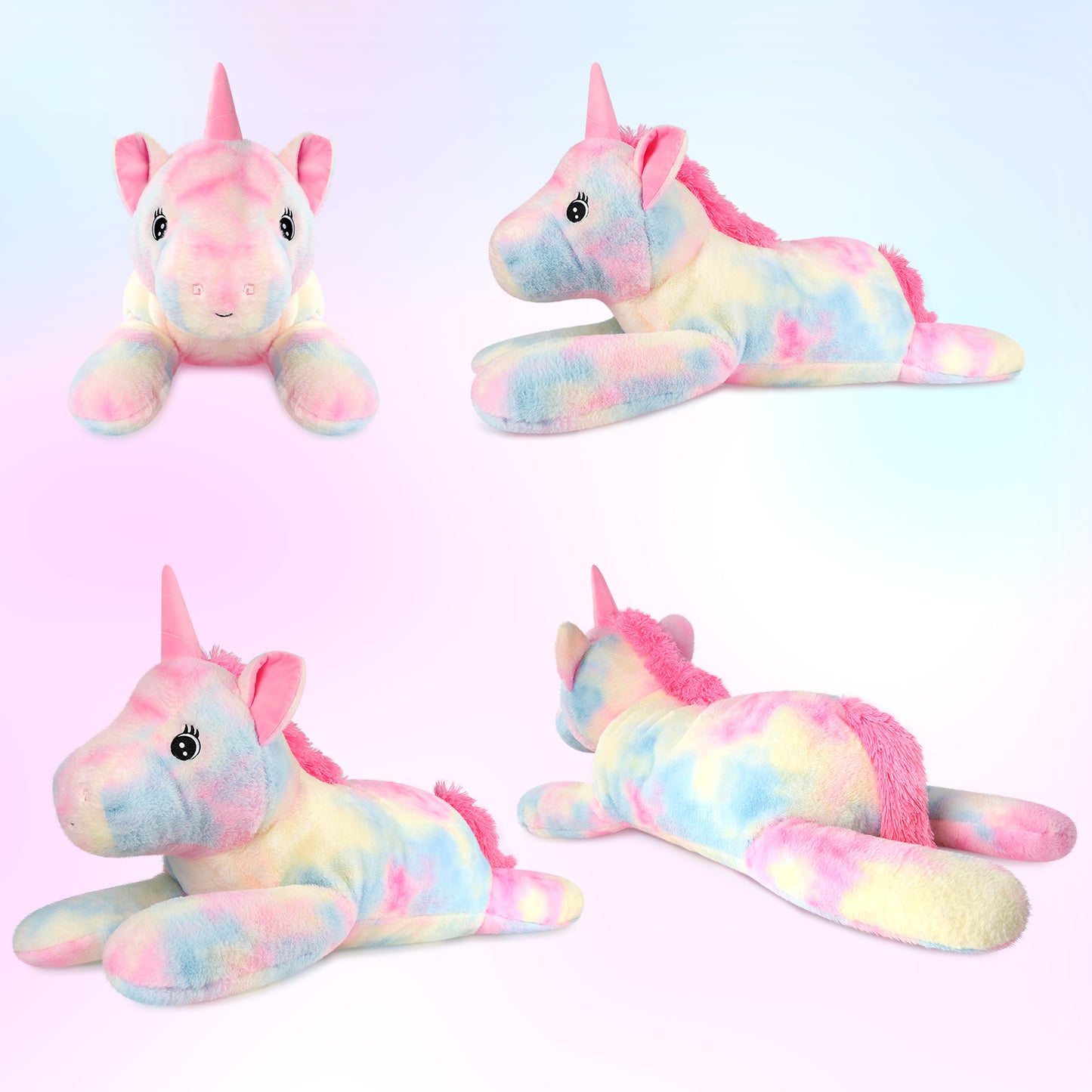 SuzziPals 43 inch Giant Unicorn Stuffed Animal, Lifelike Giant Plush Unicorn Toys for Stress Relief & Companion, Soft Big Stuffed Animals, Rainbow Unicorns Big Plushies Gifts for Kids Adults