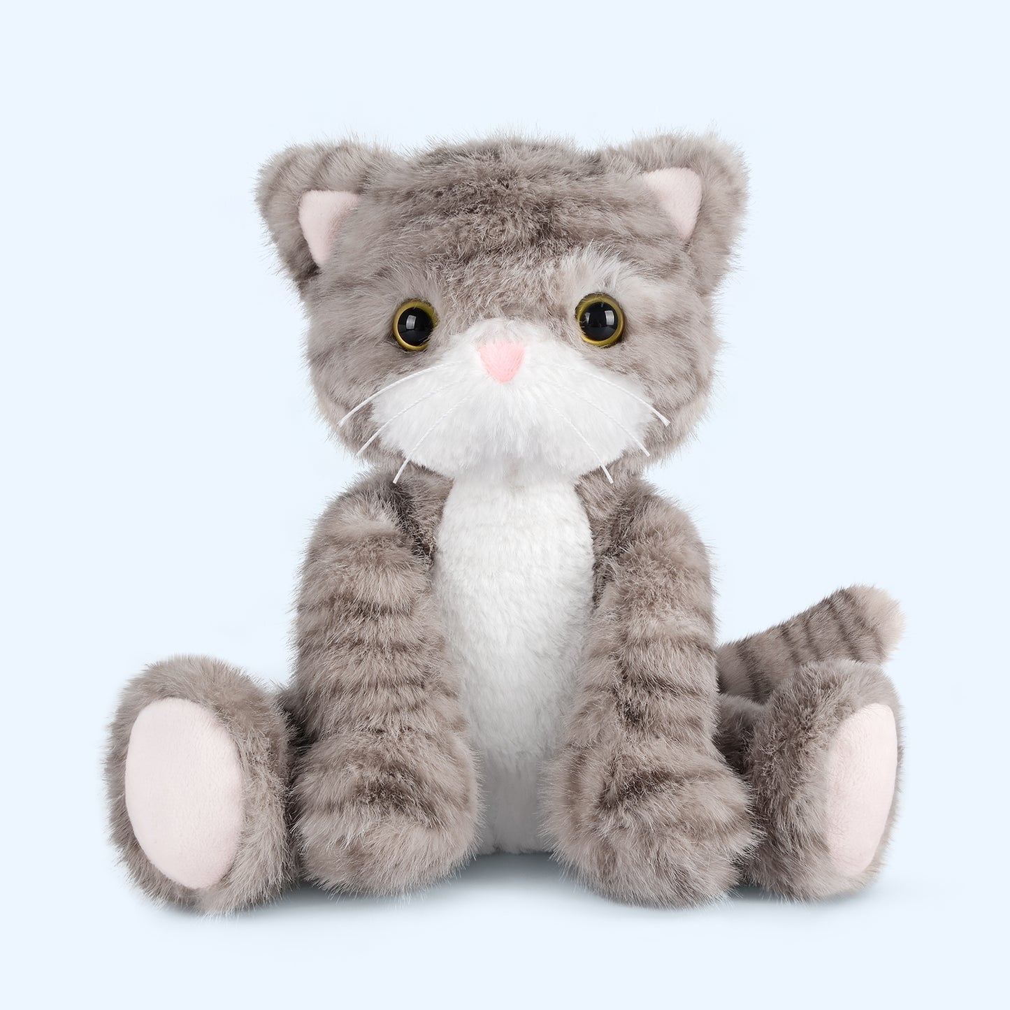 Heatable & Coolable Grey Cat Stuffed Animal, Cat Heating Pad Microwavable for Soothing & Relaxation, Lavender Scented Cat Plush Toy for Stress Relief, Stuffed Cat Toys for Kids
