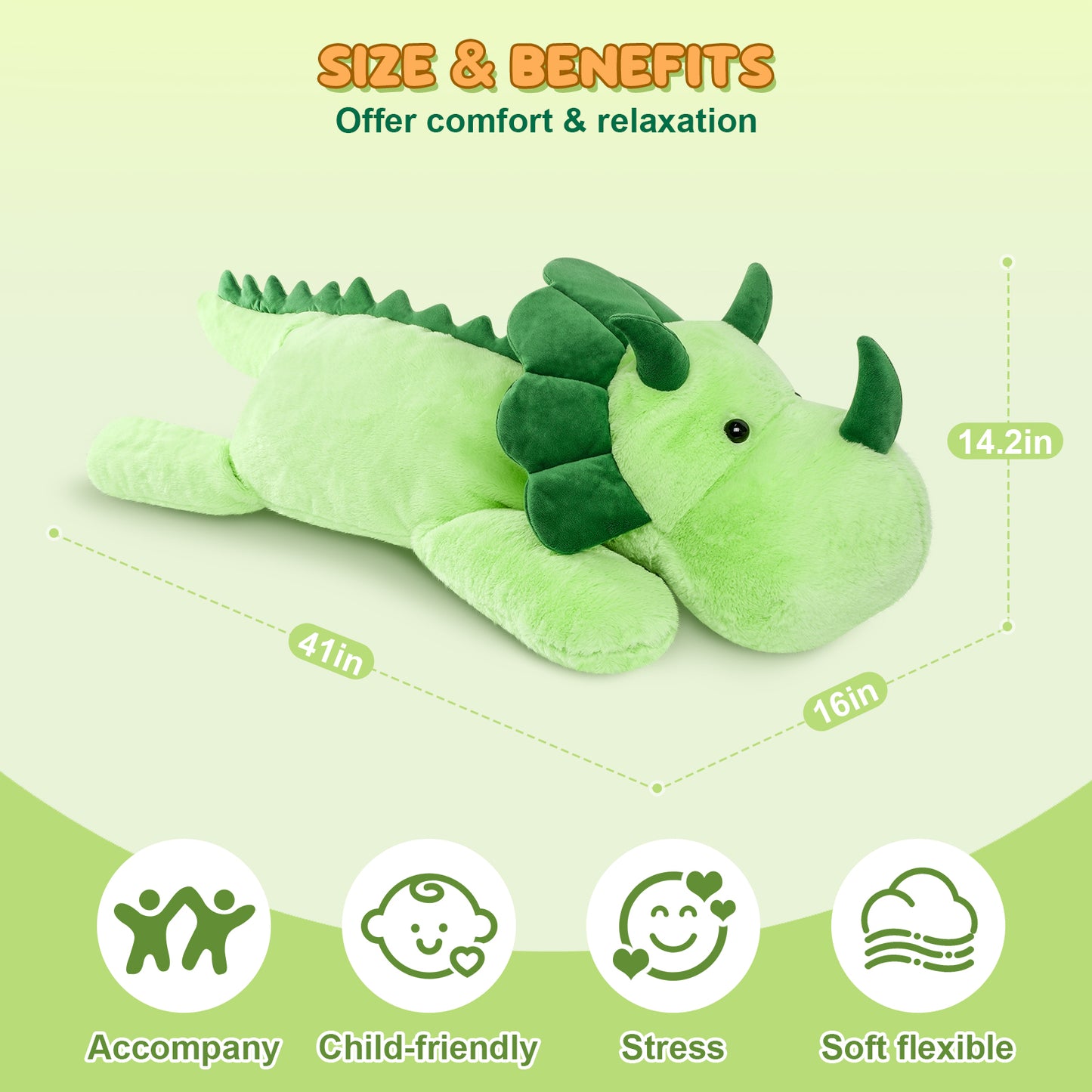 SuzziPals 43 inch Giant Triceratops Plush, Lifelike Giant Dinosaur Stuffed Animal for Stress Relief & Companion, Extra Soft Big Stuffed Animals, Jumbo Dinosaur Plush Toys Gifts for Kids Adults