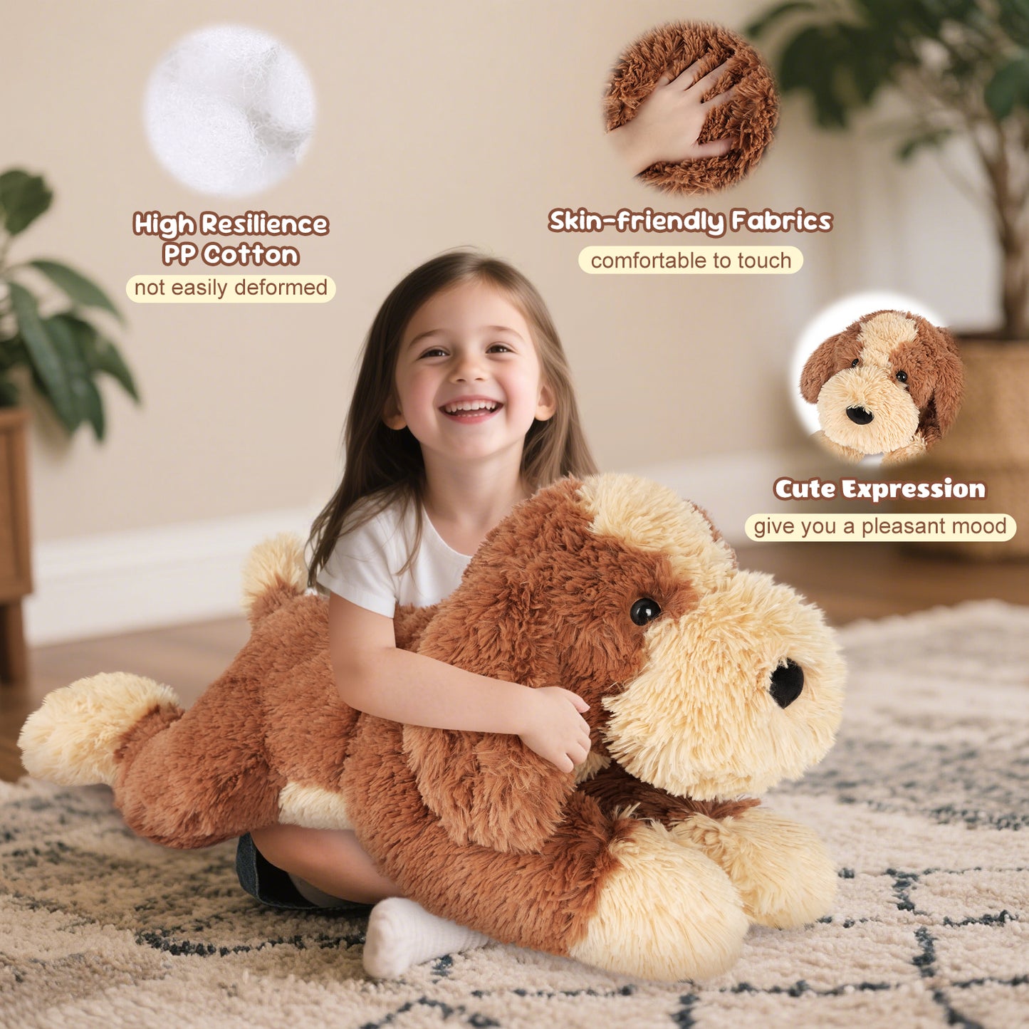 SuzziPals Big Dog Stuffed Animal 30", Jumbo Soft Giant Stuffed Animal Puppy, Giant Plush Toys for Stress Relief & Sleep Aid, Huge Cuddly Golden Retriever Cute Plushies Dog Gifts for Kids Adults