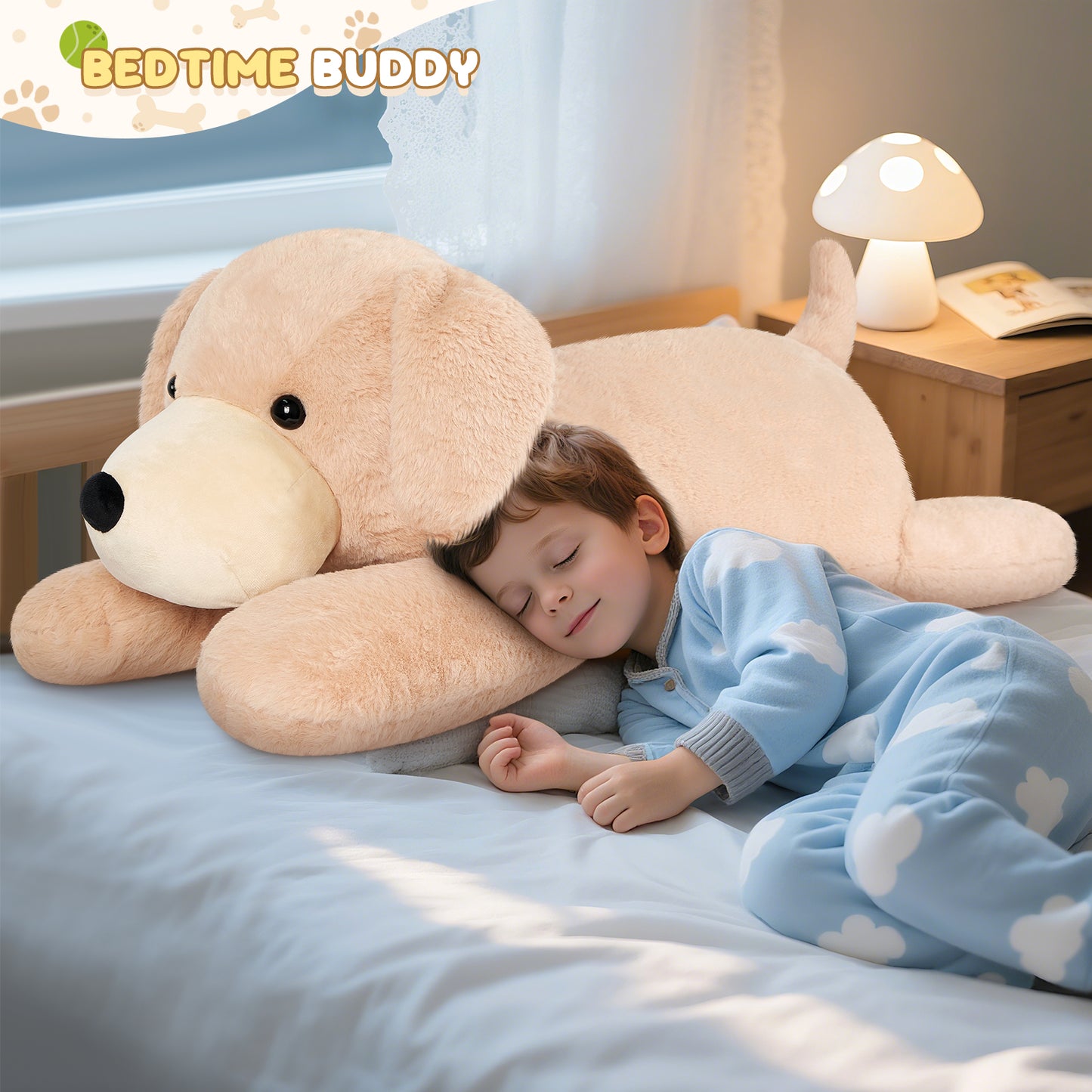 SuzziPals 43 inch Golden Retriever Giant Dog Stuffed Animal, Lifelike Jumbo Dog Plush for Stress Relief & Companion, Extra Soft Large Stuffed Animals, Big Plushies Gifts for Kids Adults