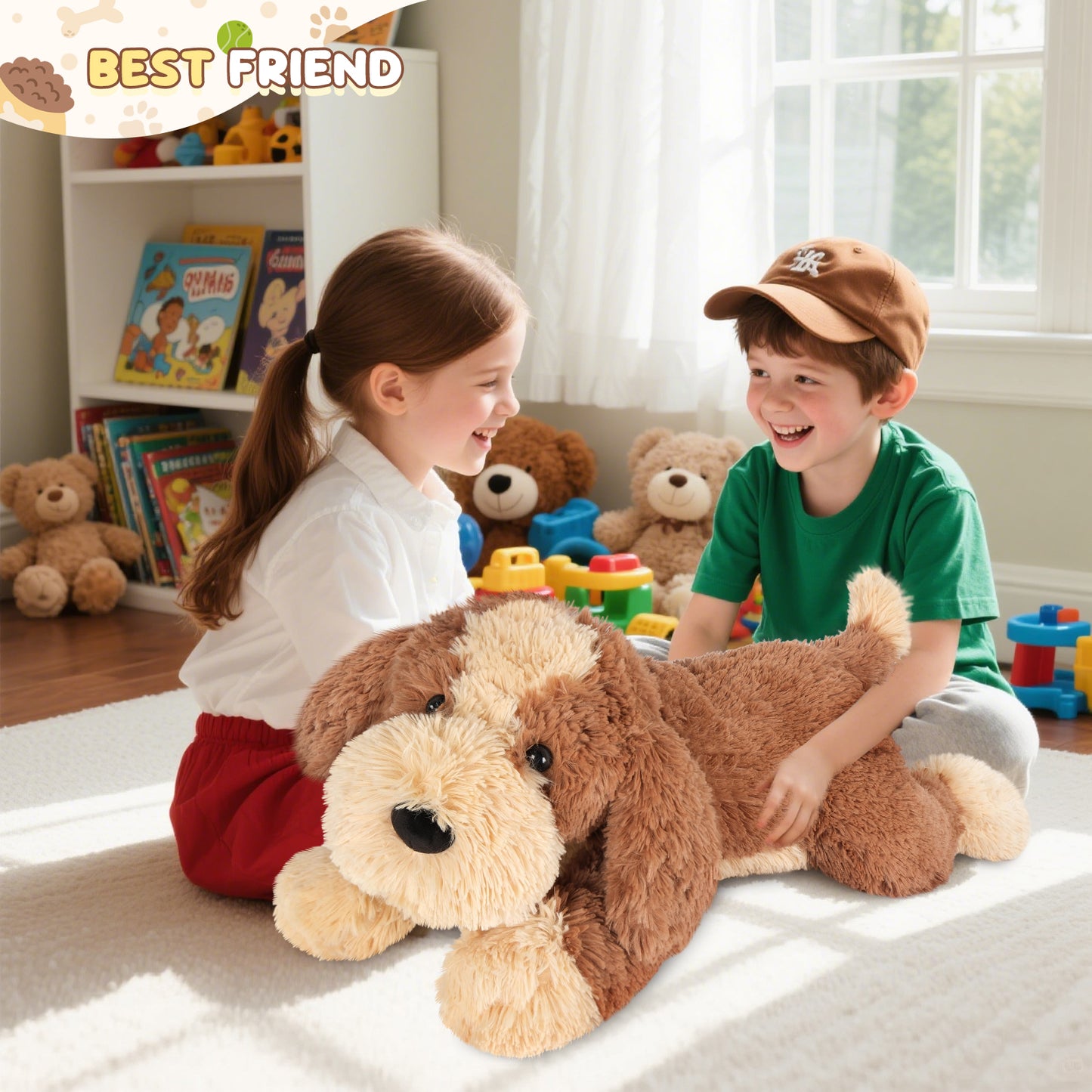 SuzziPals Big Dog Stuffed Animal 30", Jumbo Soft Giant Stuffed Animal Puppy, Giant Plush Toys for Stress Relief & Sleep Aid, Huge Cuddly Golden Retriever Cute Plushies Dog Gifts for Kids Adults