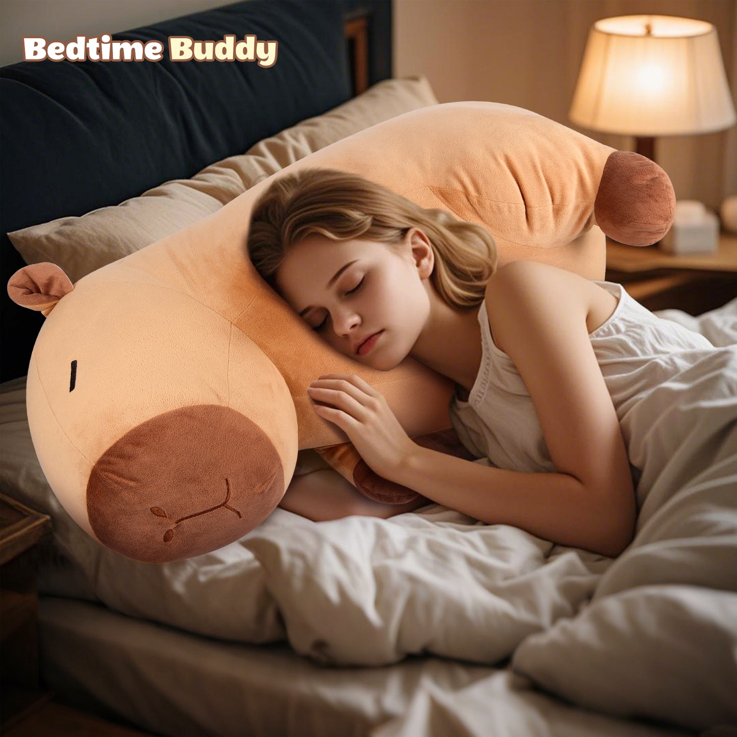SuzziPals Giant Capybara Plush 30", Jumbo Soft Capybara Stuffed Animal, Giant Plush Toys Hugging Pillow for Stress Relief & Sleep Aid, Huge Cuddly Capibara Plushie Gift for Kids Adults