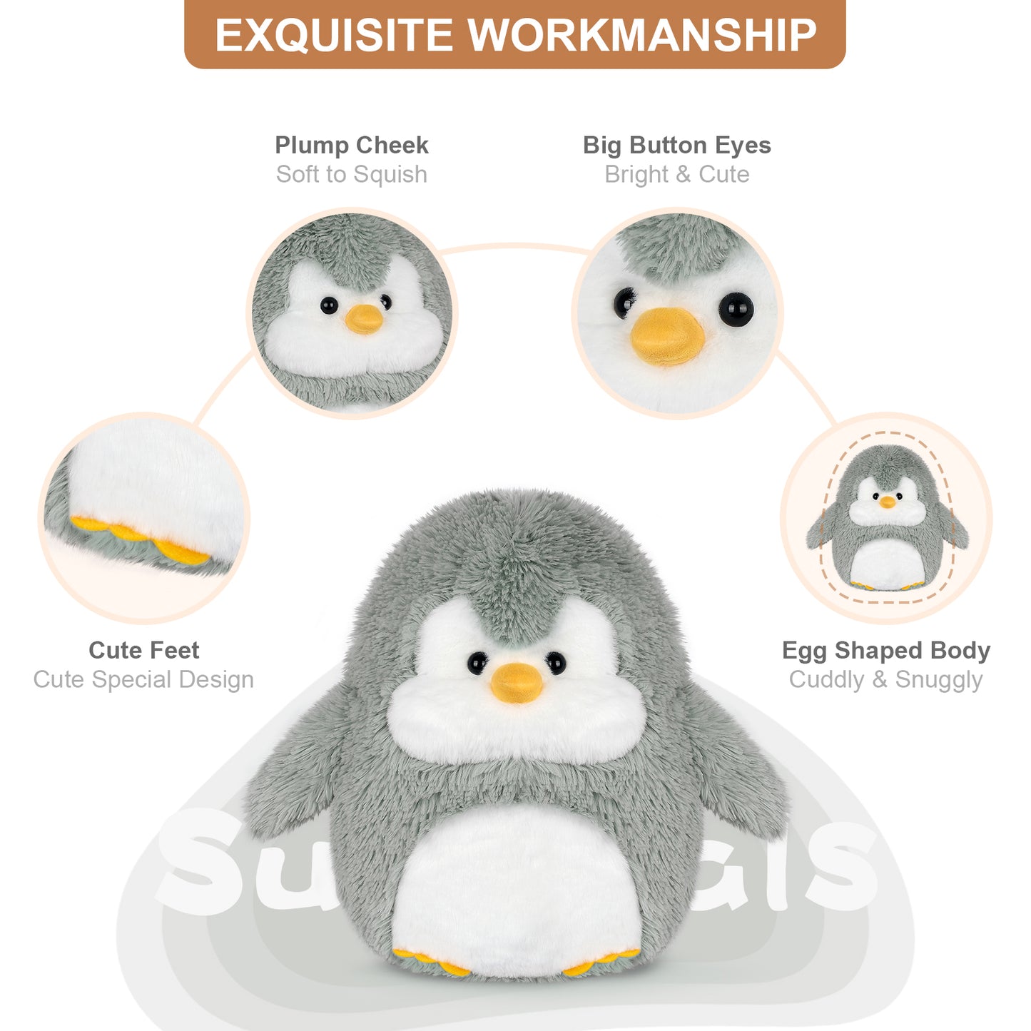 13 inch Penguin Plush Pillows, Cute Stuffed Animals Plush Toys