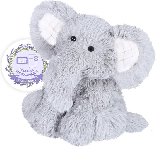 SuzziPals Warming Elephant Stuffed Animals, Microwavable Stuffed Animal Heating Pads for Cramps, Pain & Stress Relief, Heatable & Coolable Stuffed Elephants, Lavender Scented Plush Toys Elephant Gifts