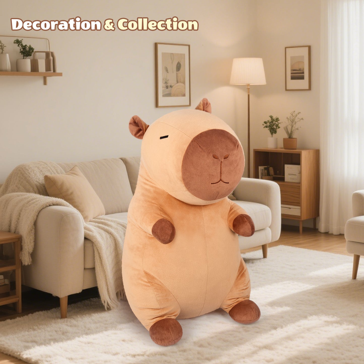 SuzziPals Giant Capybara Plush 30", Jumbo Soft Capybara Stuffed Animal, Giant Plush Toys Hugging Pillow for Stress Relief & Sleep Aid, Huge Cuddly Capibara Plushie Gift for Kids Adults