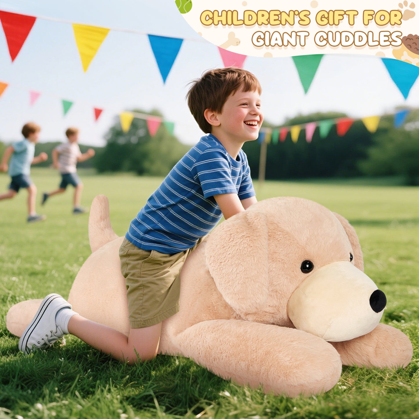 SuzziPals 43 inch Golden Retriever Giant Dog Stuffed Animal, Lifelike Jumbo Dog Plush for Stress Relief & Companion, Extra Soft Large Stuffed Animals, Big Plushies Gifts for Kids Adults