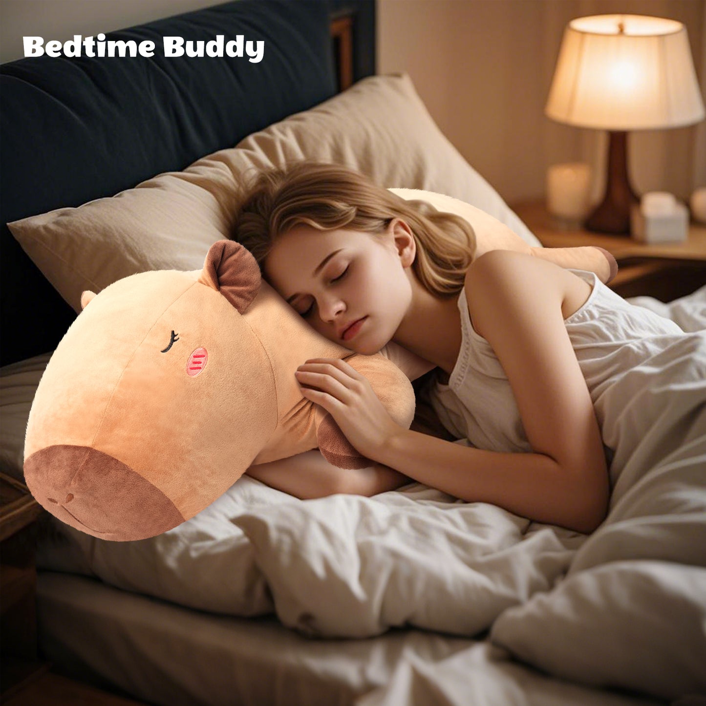 SuzziPals 43 inch Giant Capybara Plush, Lifelike Giant Stuffed Animal for Stress Relief & Companion, Extra Soft Plush Big Plushies Hugging Pillow, Jumbo Capybara Gifts for Kids Adults