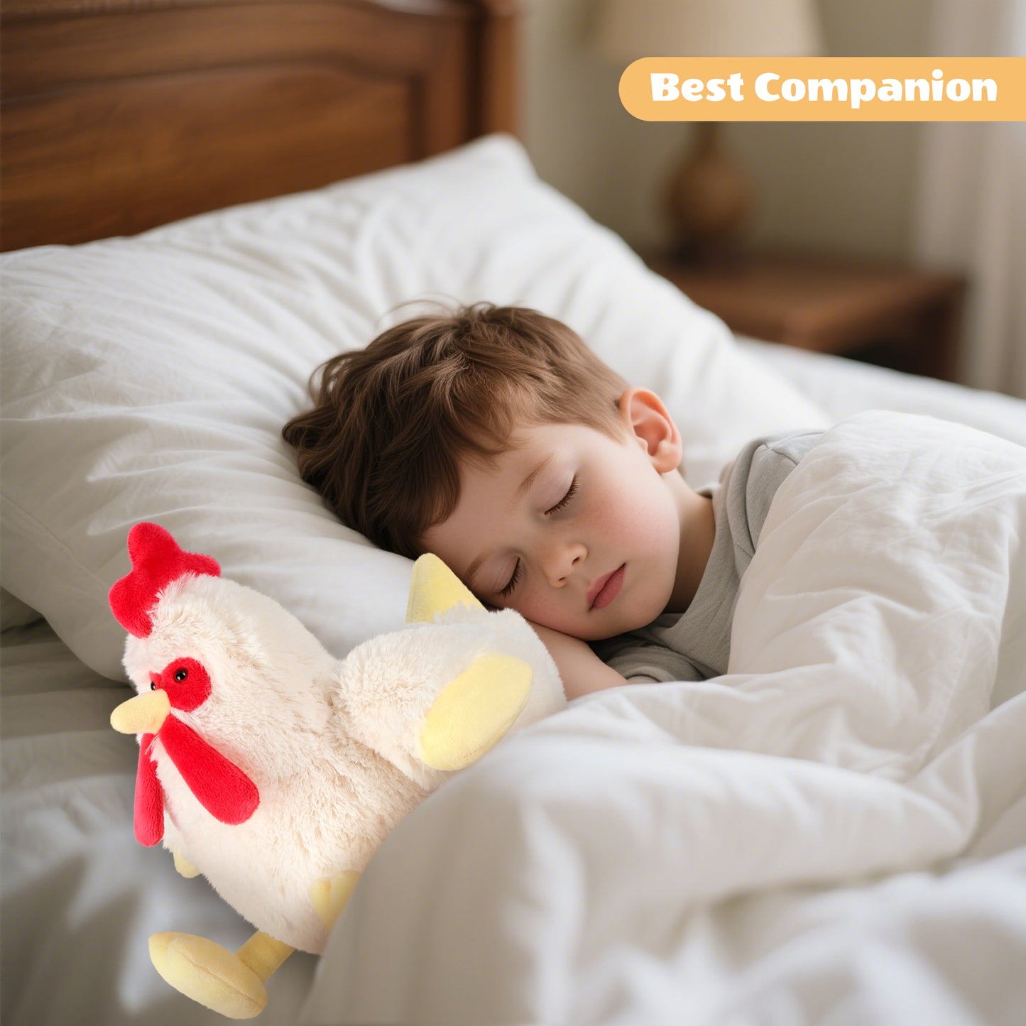 SuzziPals Chicken Stuffed Animal, Microwavable Stuffed Animals Heating Pad for Period Cramps, Cuddly Chicken Plush Toys for Warmth & Comfort, Rooster Plushies Gifts for Adults Kids