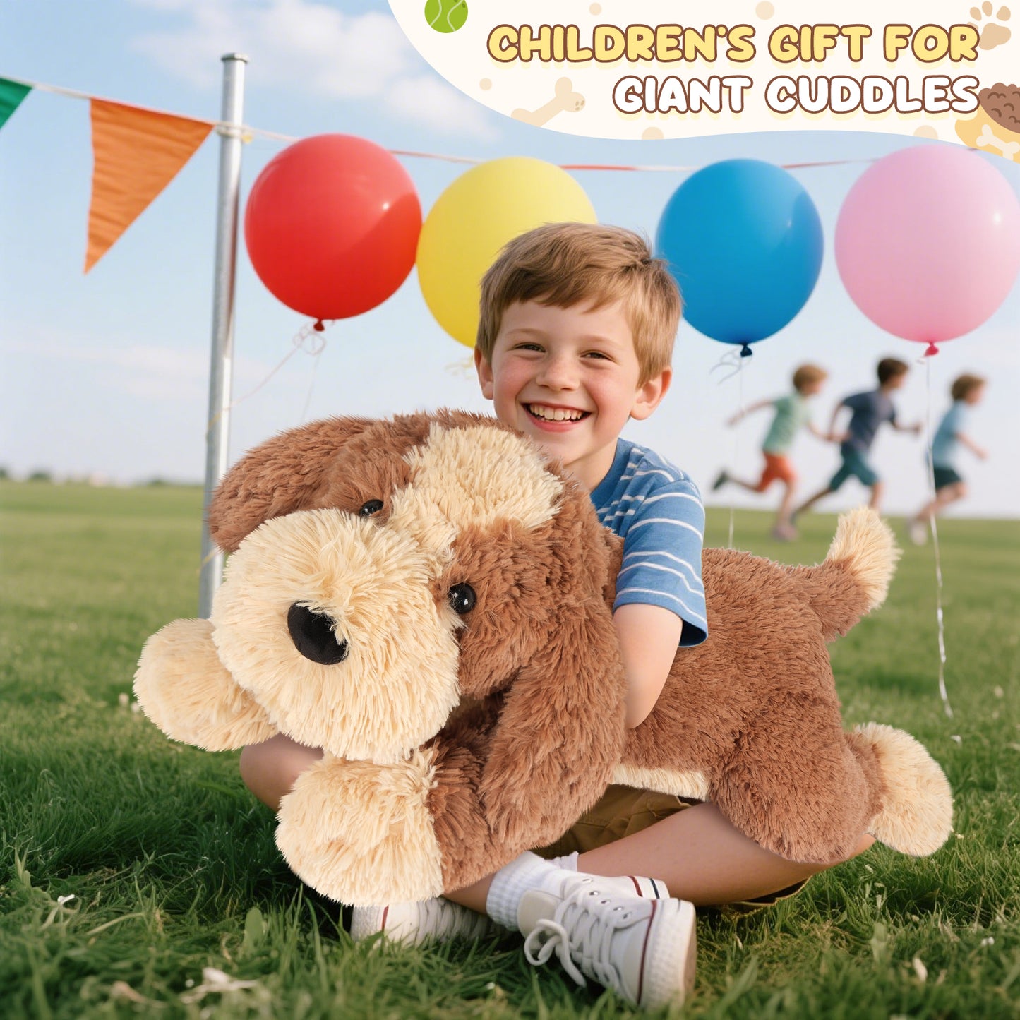 SuzziPals Big Dog Stuffed Animal 30", Jumbo Soft Giant Stuffed Animal Puppy, Giant Plush Toys for Stress Relief & Sleep Aid, Huge Cuddly Golden Retriever Cute Plushies Dog Gifts for Kids Adults