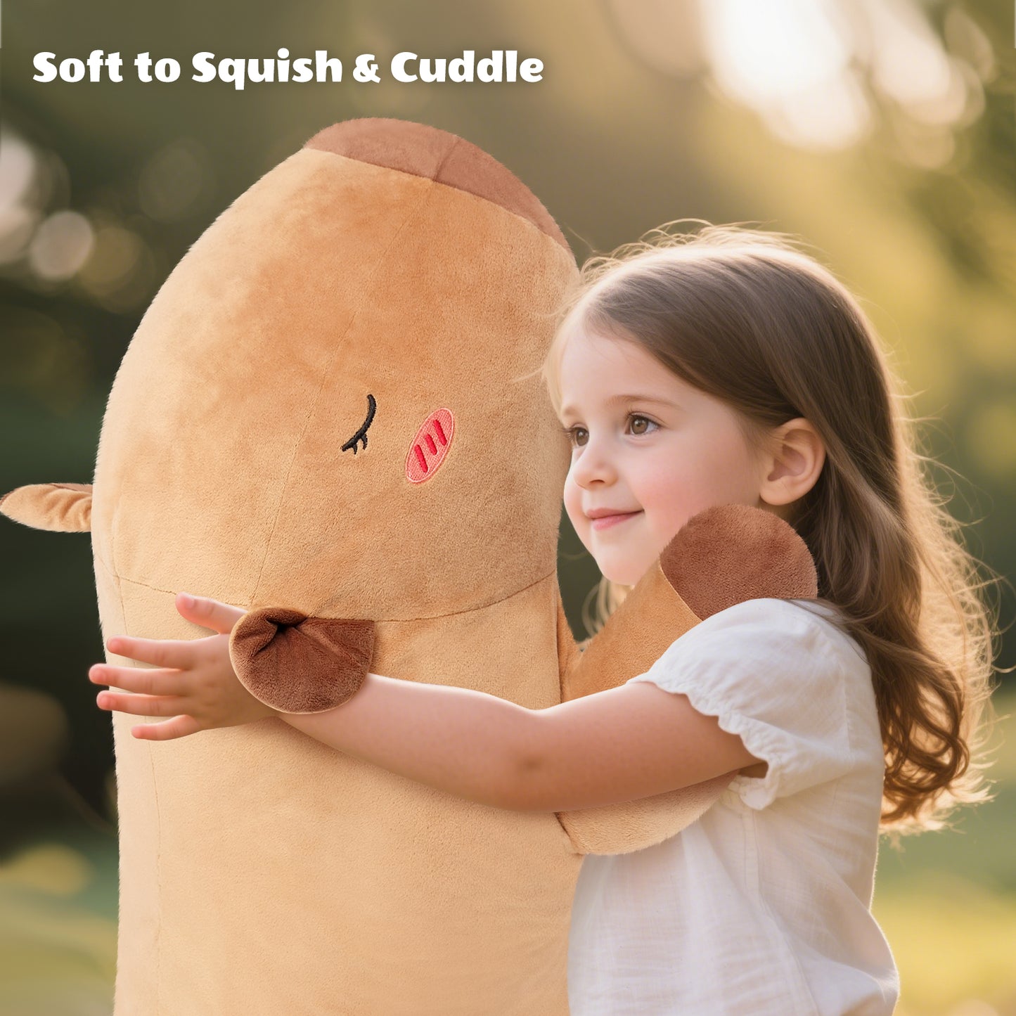 SuzziPals 43 inch Giant Capybara Plush, Lifelike Giant Stuffed Animal for Stress Relief & Companion, Extra Soft Plush Big Plushies Hugging Pillow, Jumbo Capybara Gifts for Kids Adults