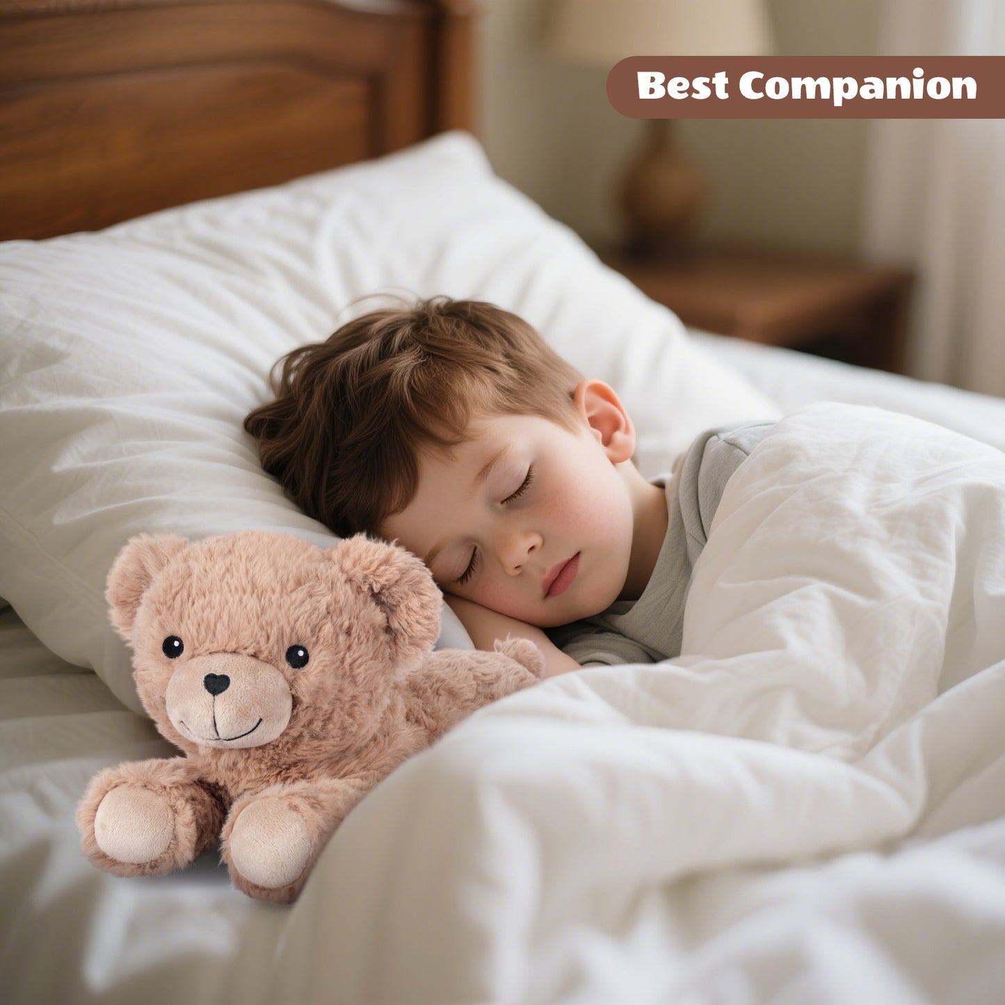 SuzziPals Heatable & Coolable Brown Teddy Bear Stuffed Animal, Microwavable Stuffed Animal Heating Pad for Period Discomfort, Stuffed Teddy Bear Plush for Warmth & Comfort, Brown Bear Gifts for Kid