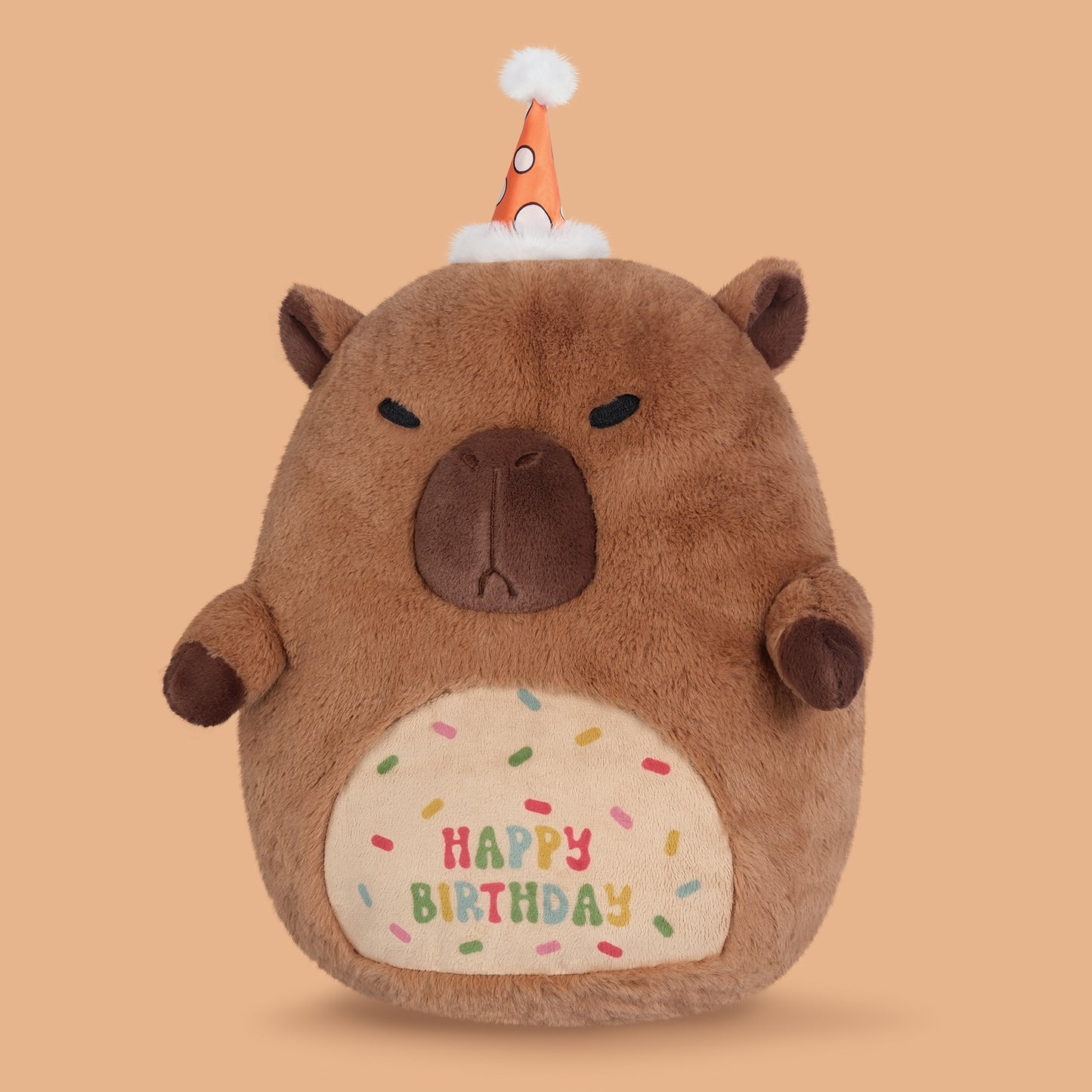 17" Happy Birthday Capybara Plush Pillows, Squish Capybara Stuffed Animals