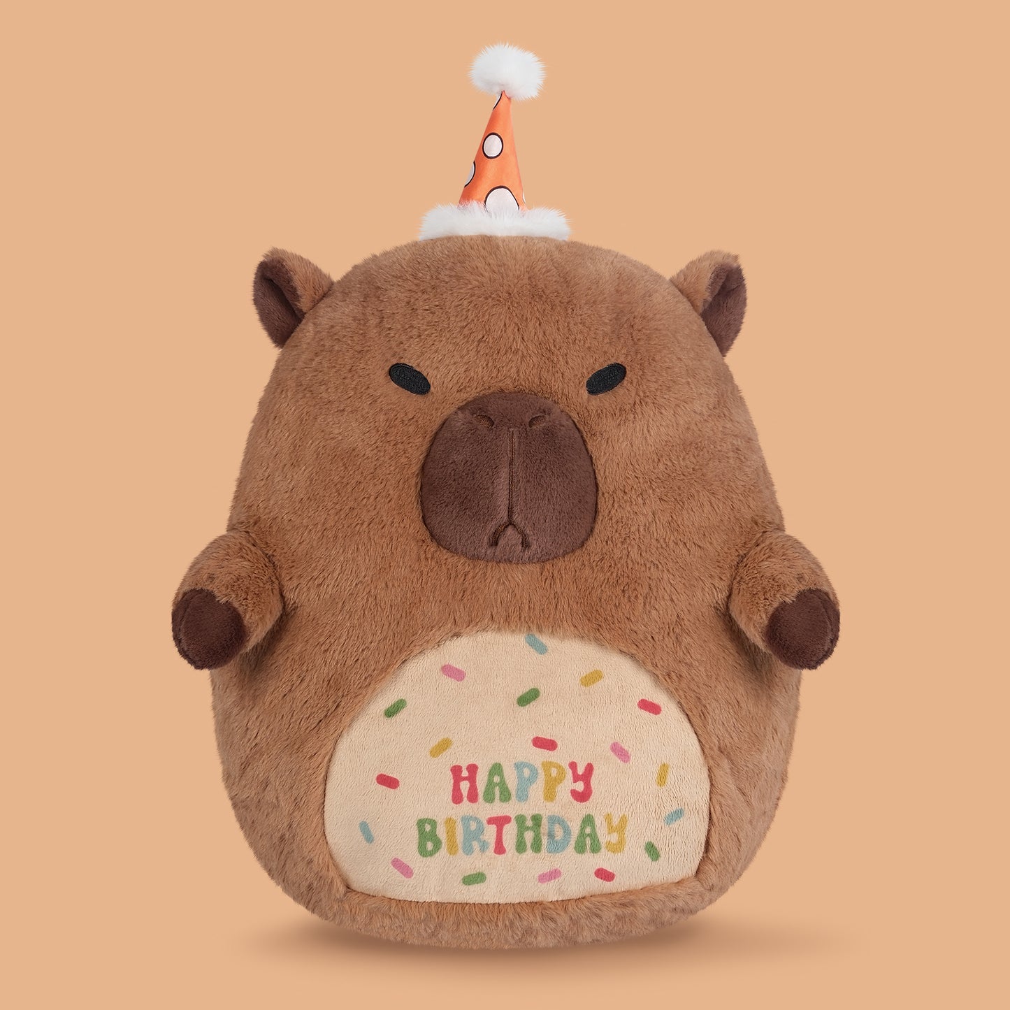 17" Happy Birthday Capybara Plush Pillows, Squish Capybara Stuffed Animals