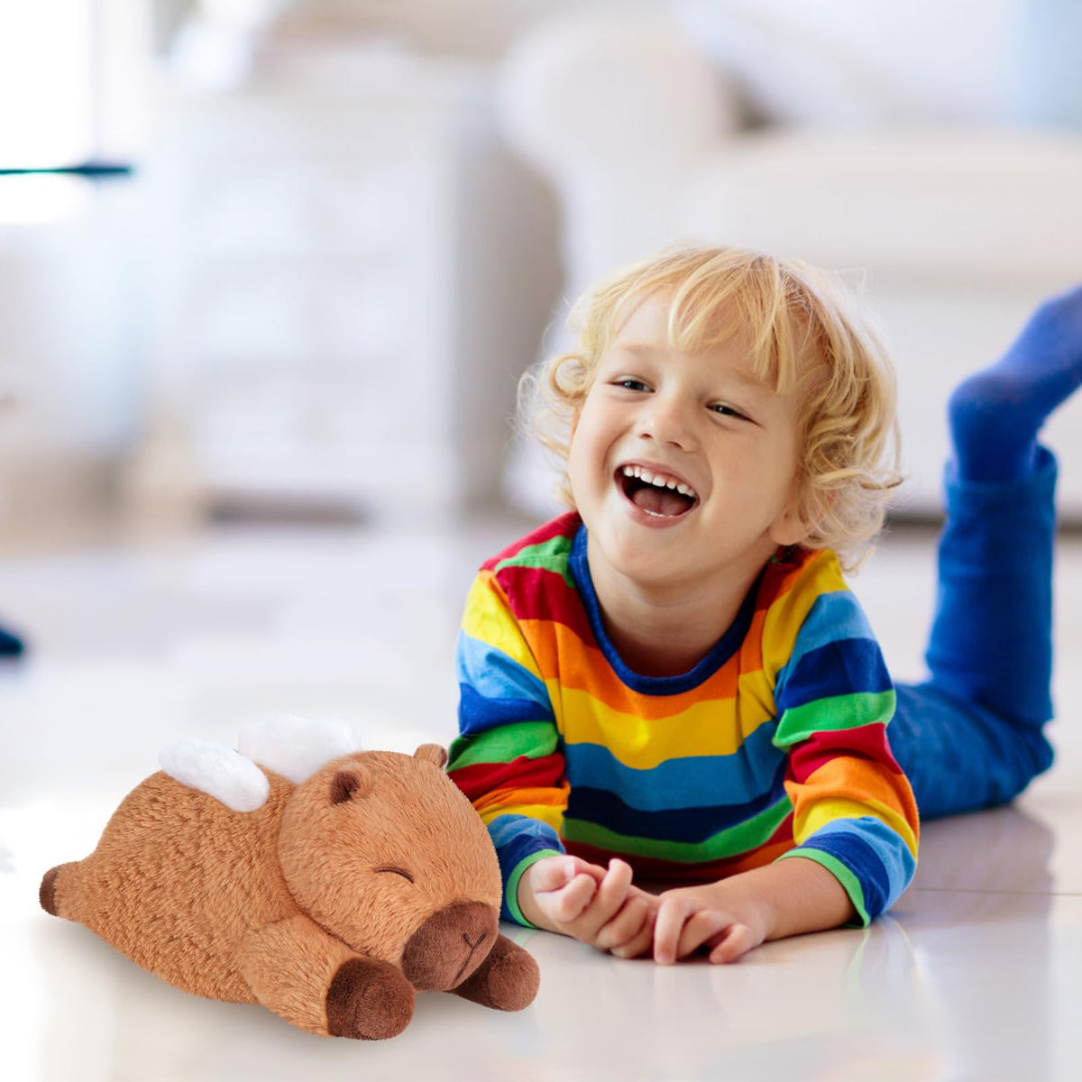 SuzziPals Heatable & Coolable Angle Capybara Plush, Microwave Heating Pad Stuffed Animals for Soothing & Relaxation